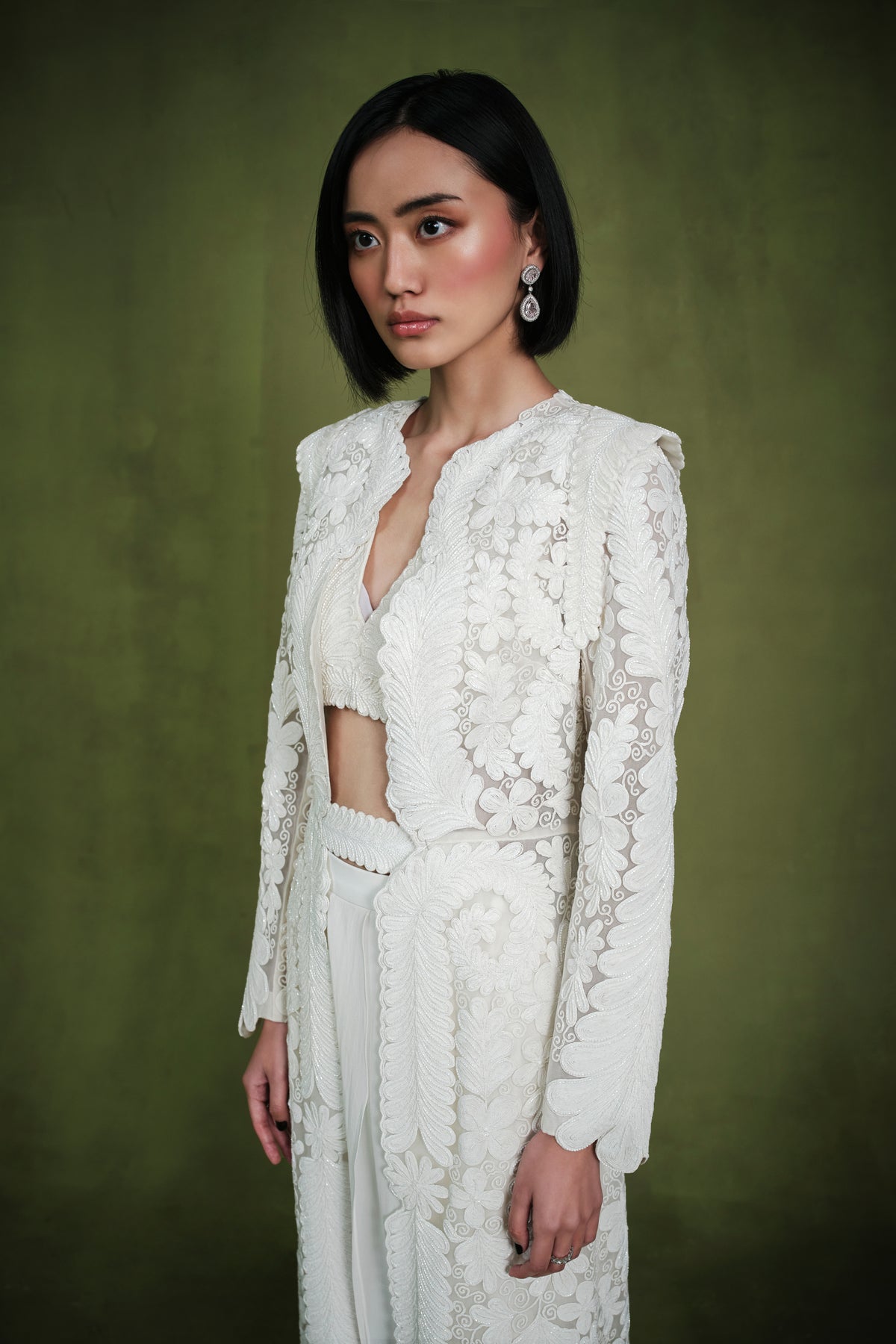 The ivory articulate drape pants