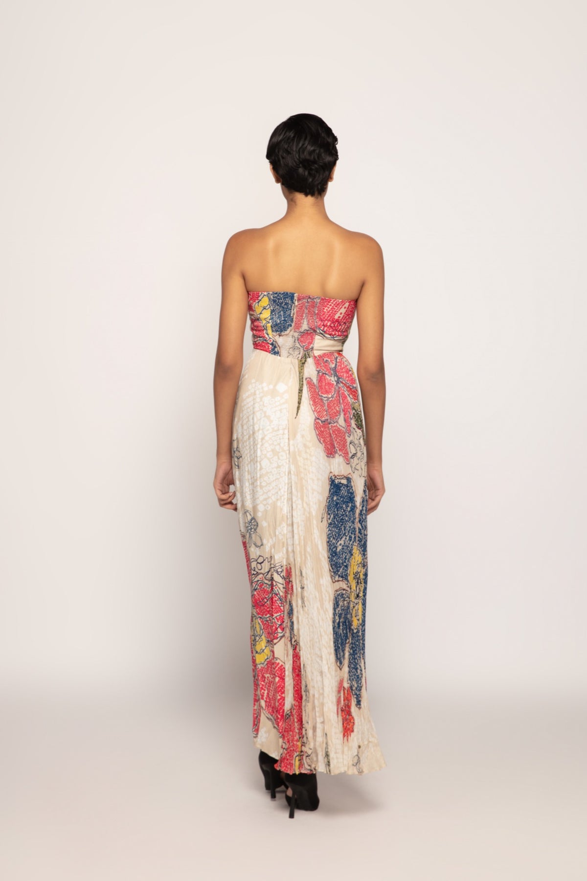 Periwinkle Bandhani Print Maxi Dress