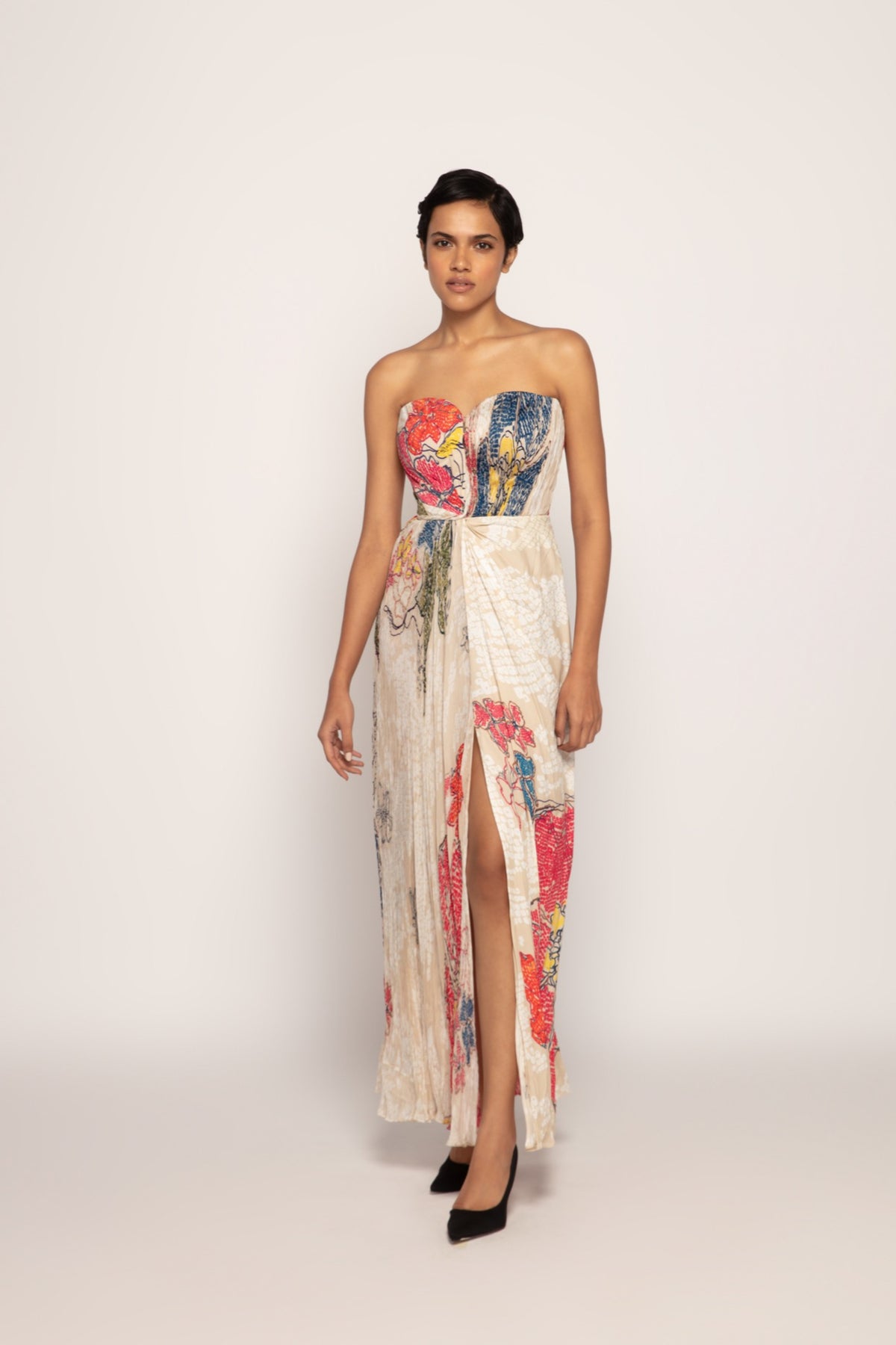 Periwinkle Bandhani Print Maxi Dress