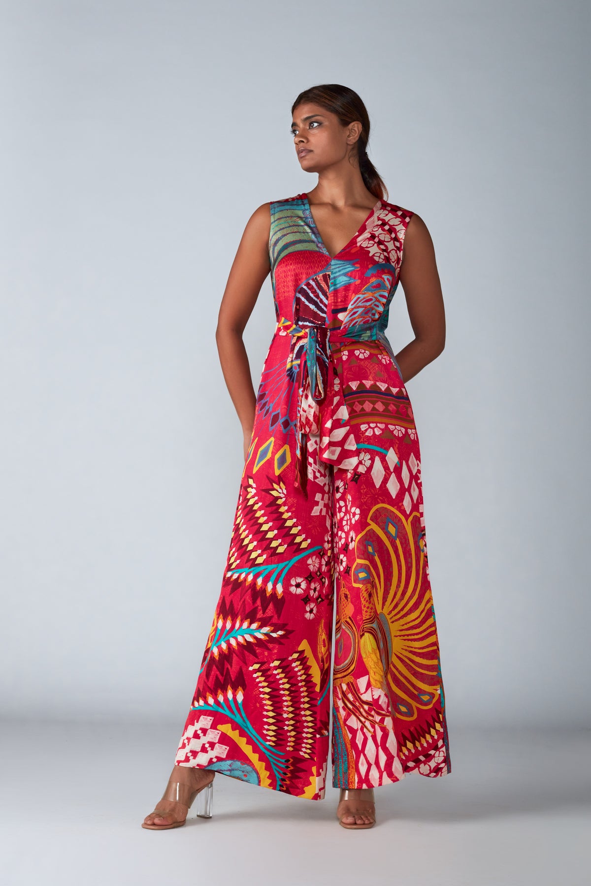 Pink Printed Jumpsuit