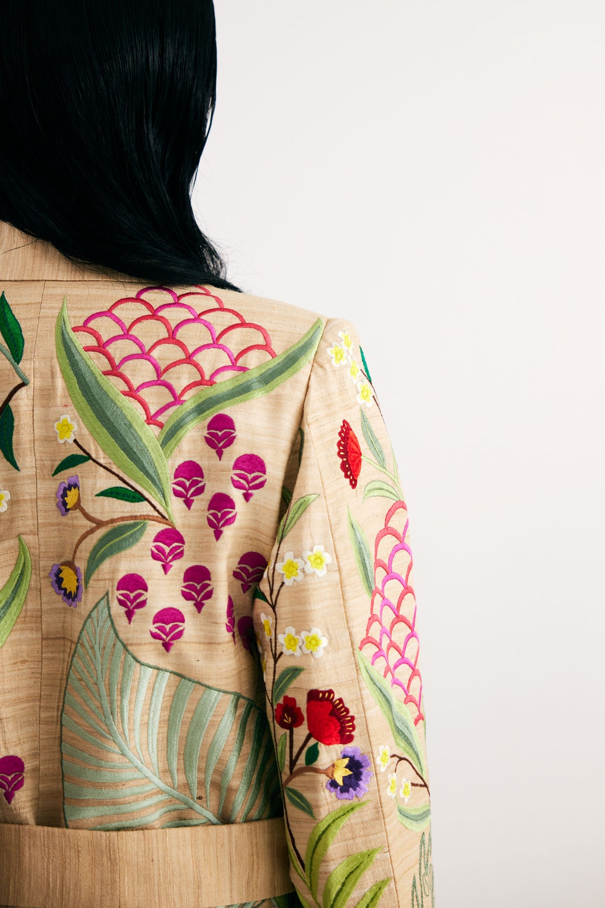 Temple Golden Long Silk Jacket