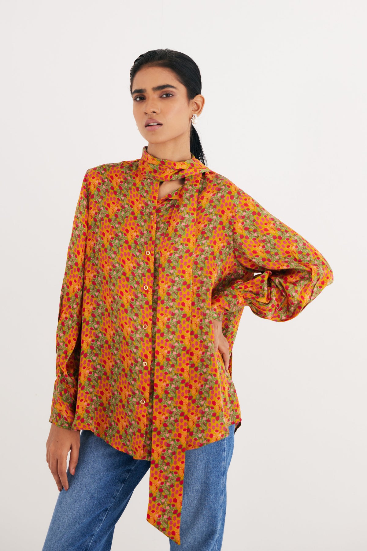 Indian Yellow Printed Shirt