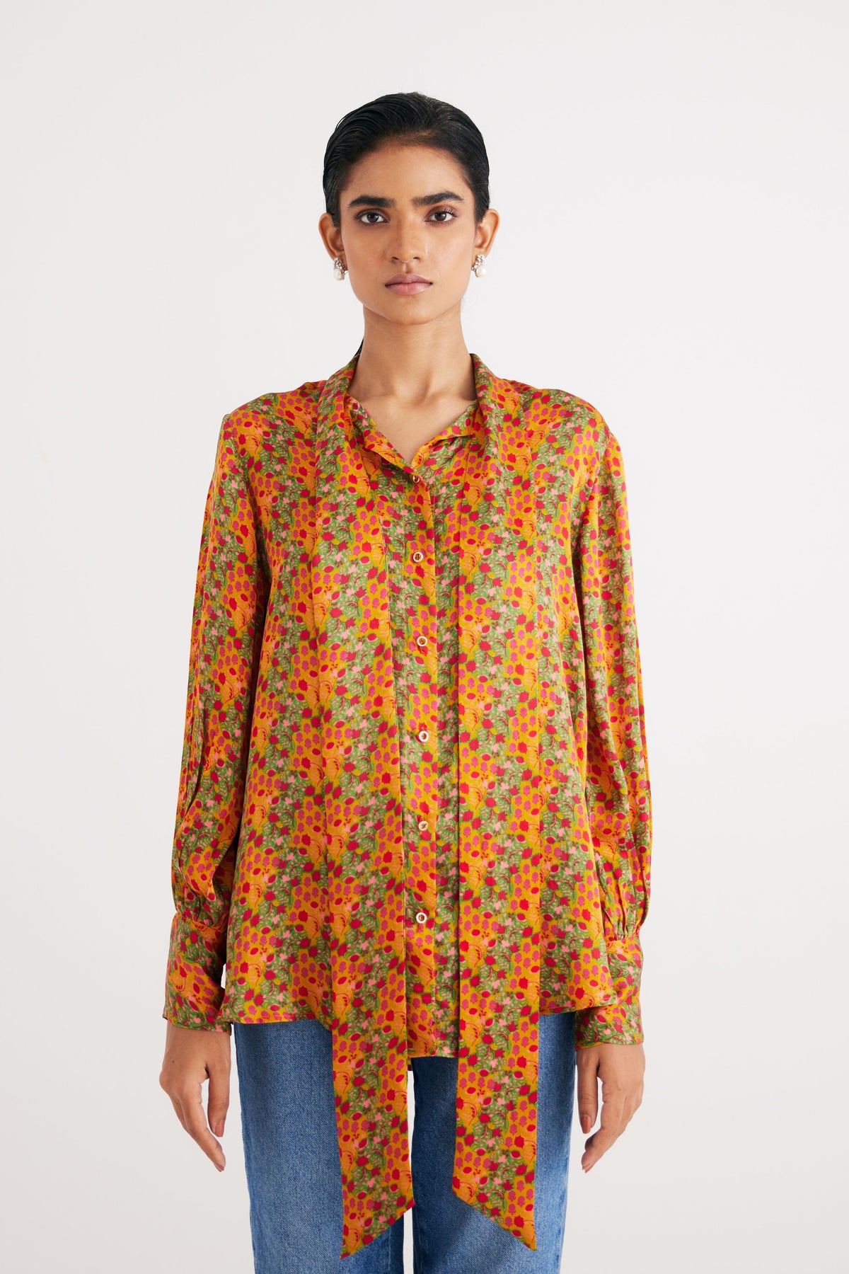 Indian Yellow Printed Shirt