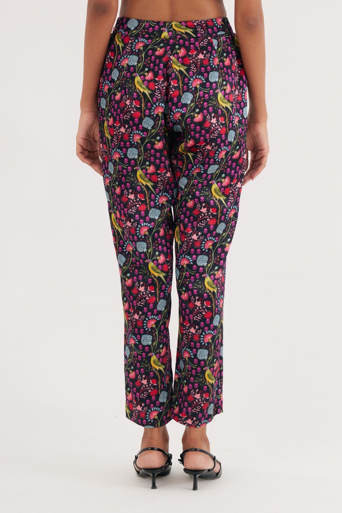 Black Mashroo Parrot Print Pant