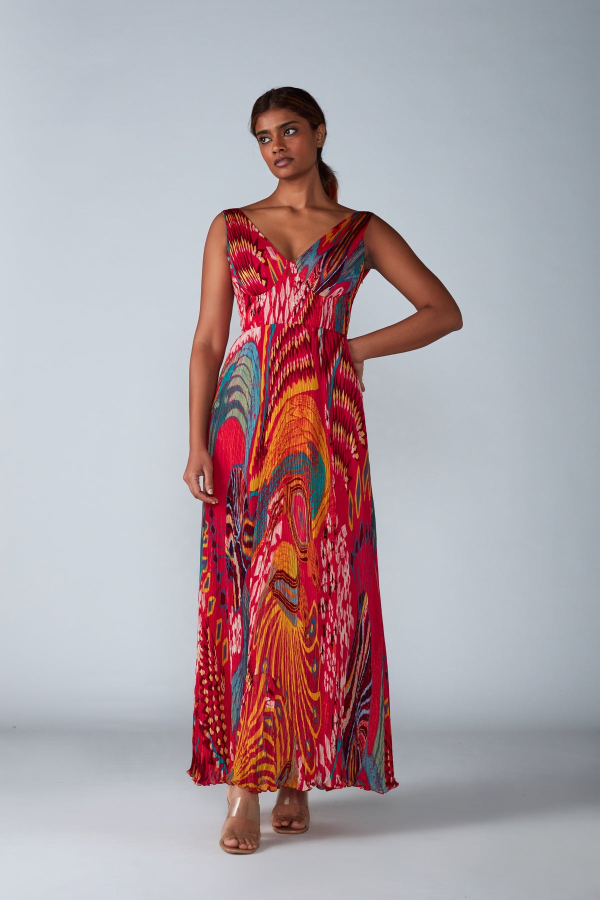 Abstract Print Maxi Dress