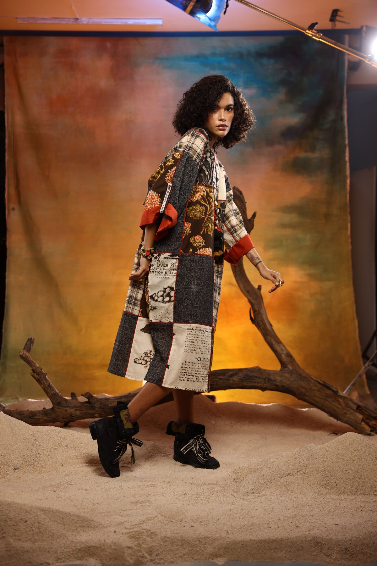 Chestnut Round Neck Boho Dress