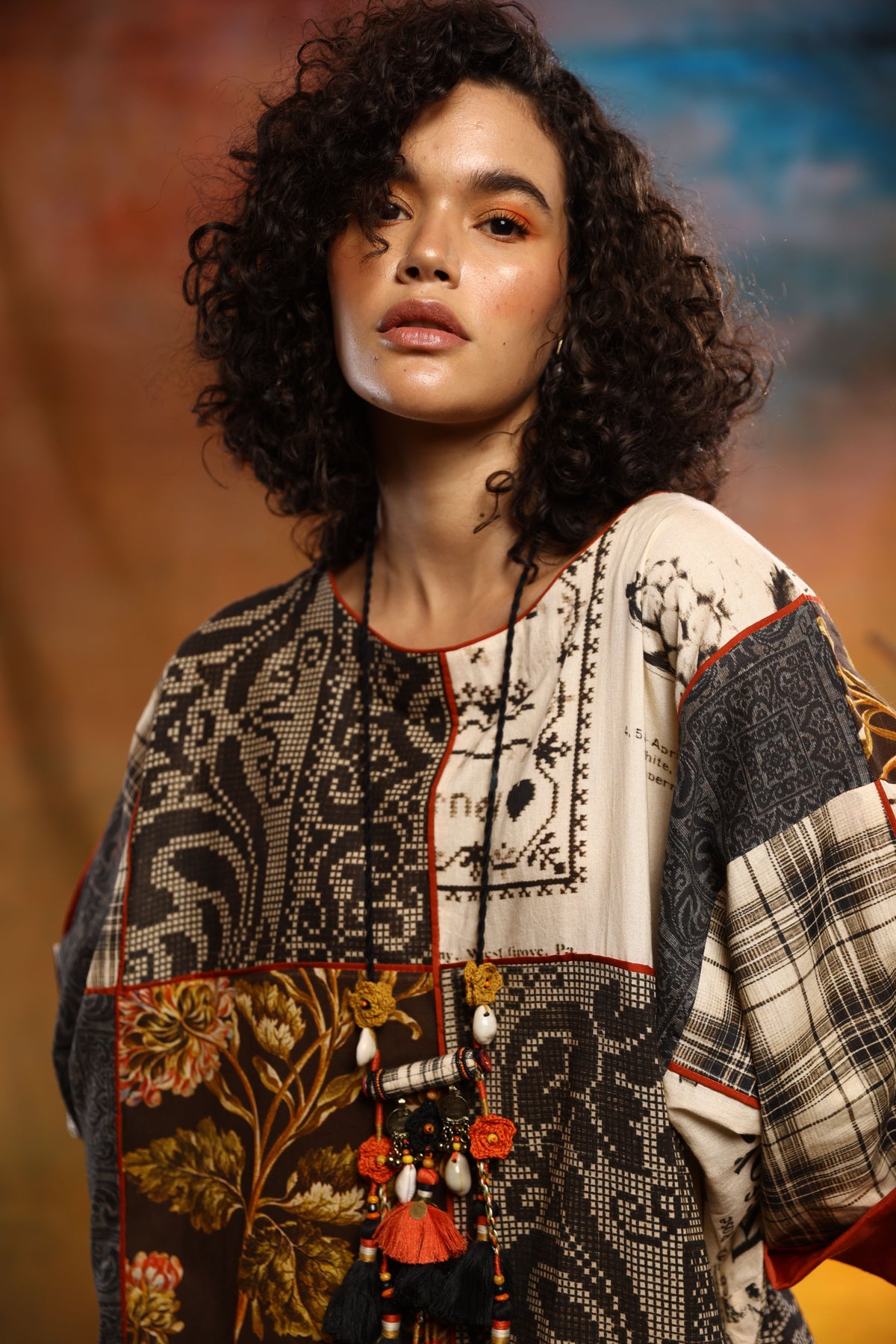 Chestnut Round Neck Boho Dress