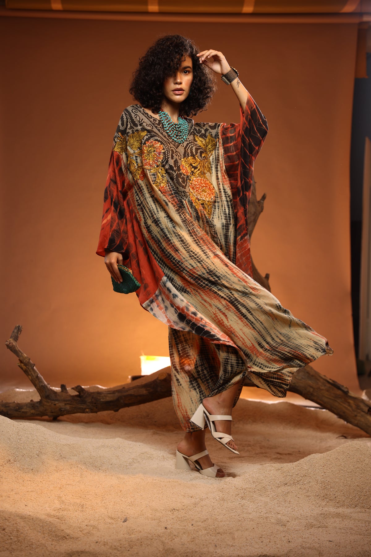 Danta Embrodiery Multi Panel Kaftaan