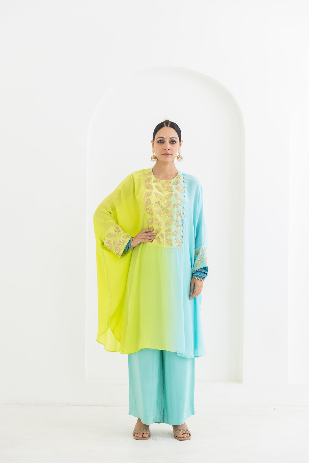 Mogra Cuffed Kaftan