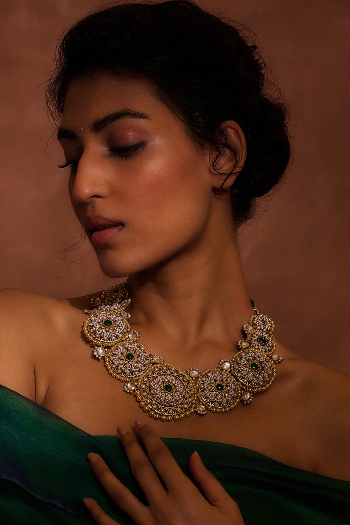 Emerald Silver Necklace