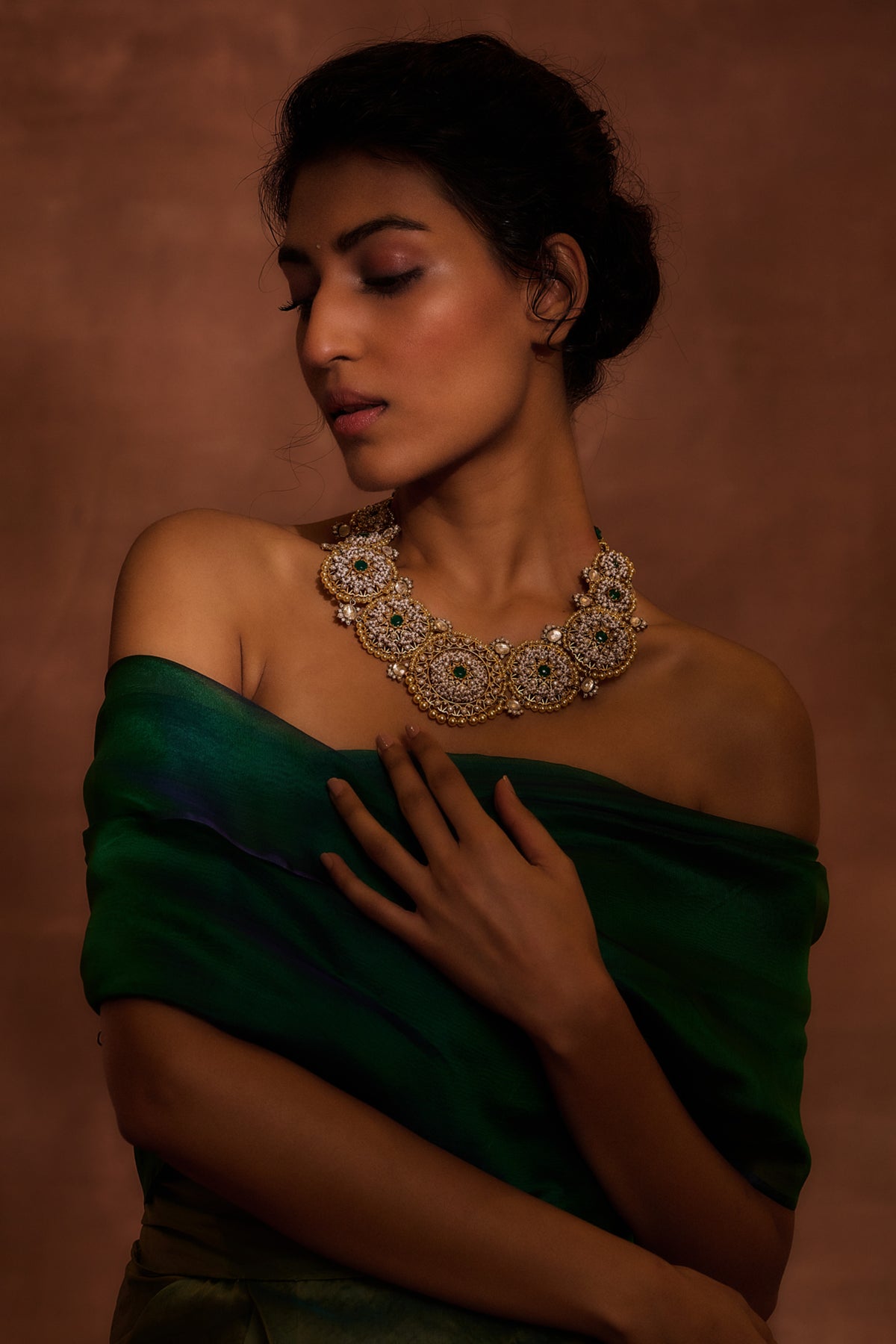 Emerald Silver Necklace