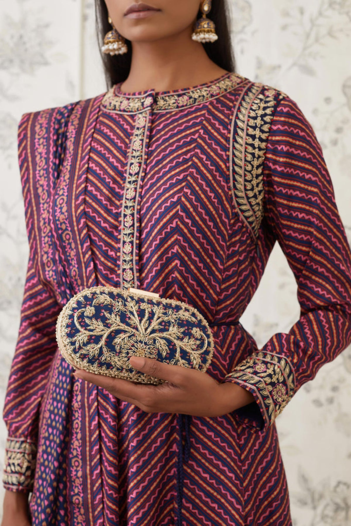 Zardozi embroidered anarkali set