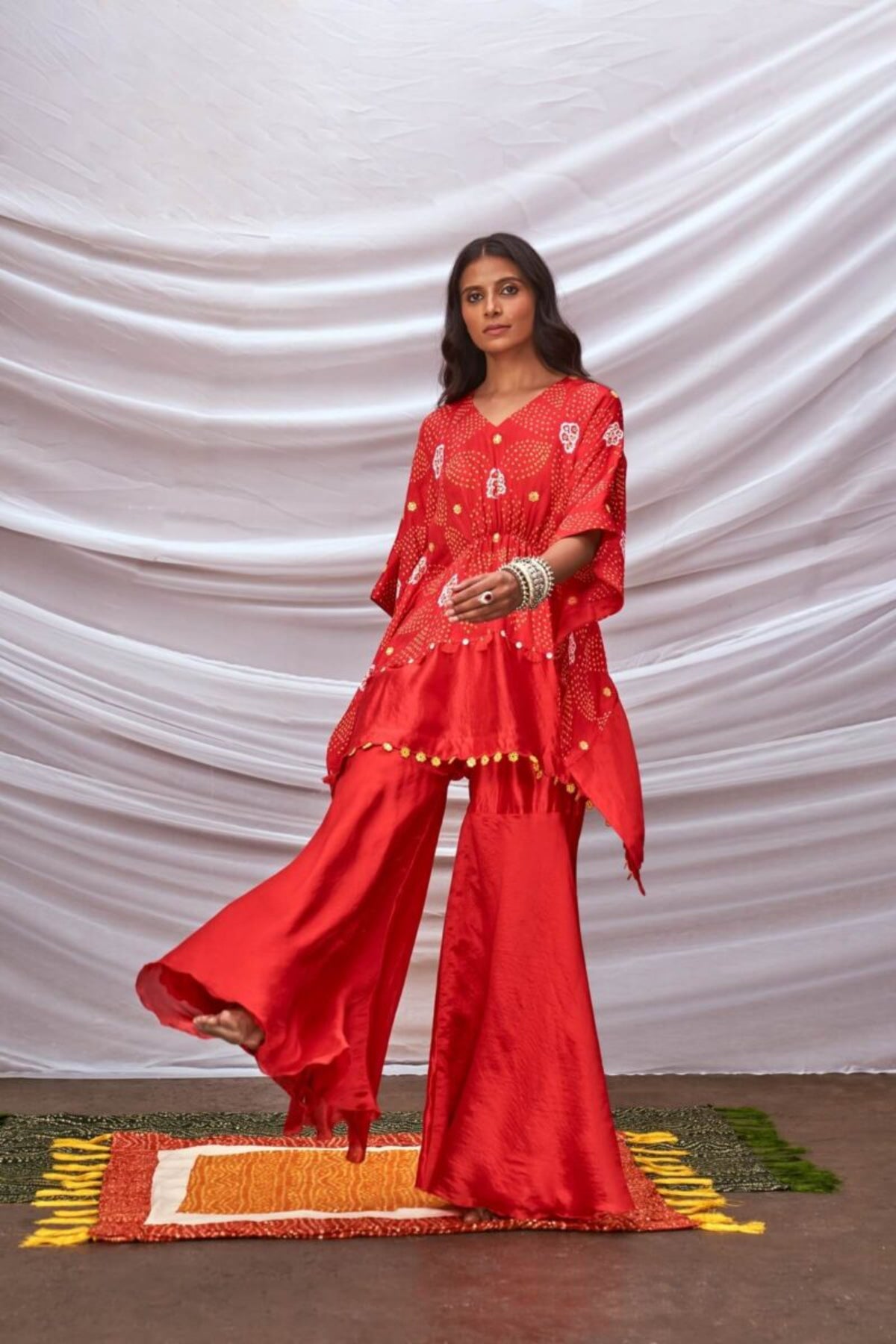 Red kaftan set