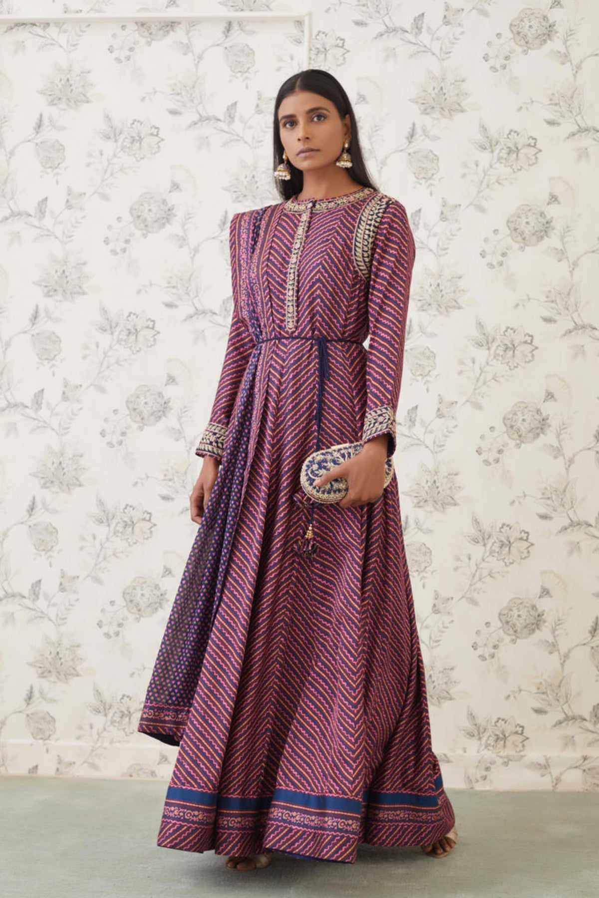 Zardozi embroidered anarkali set