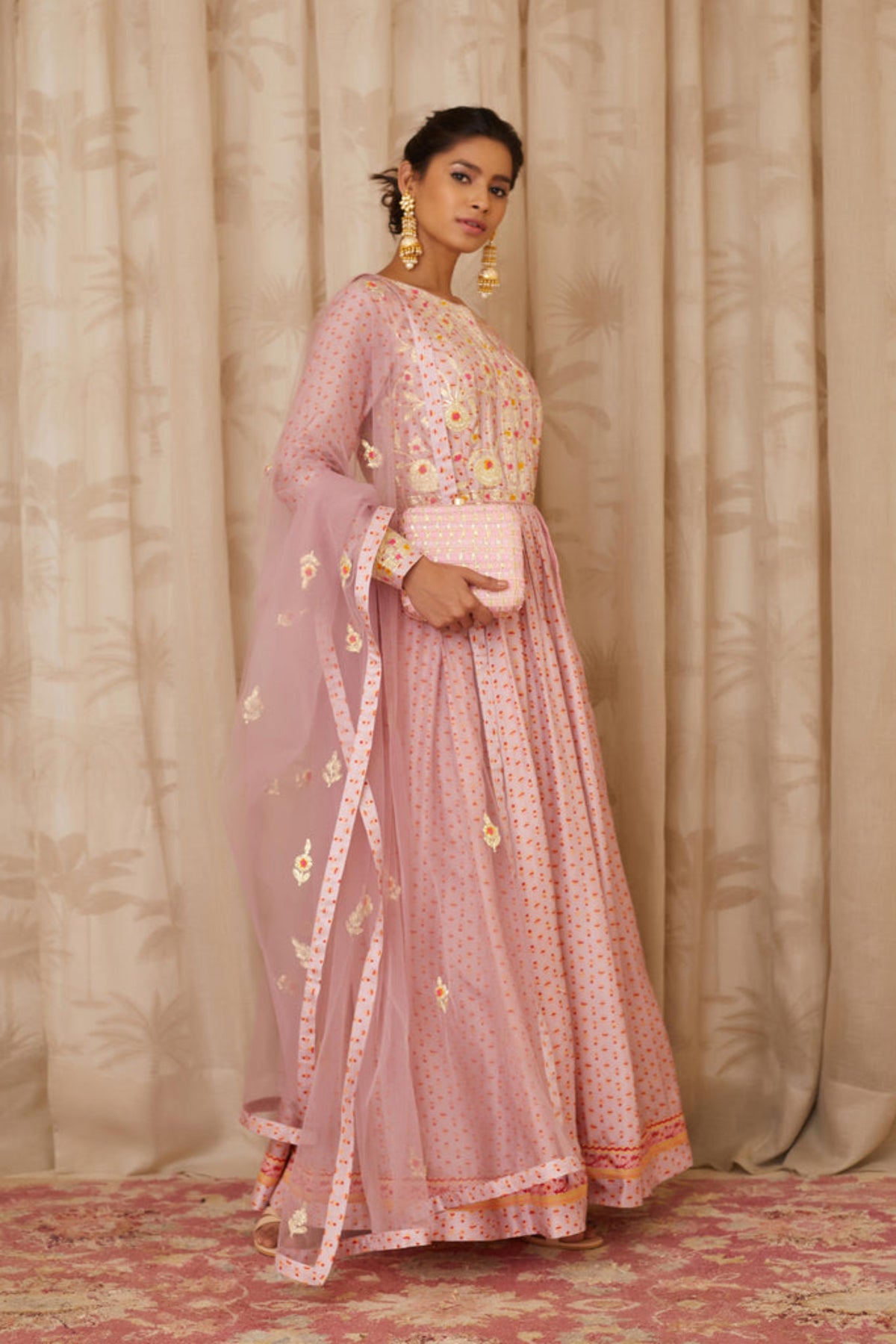 Lavender anarkali set