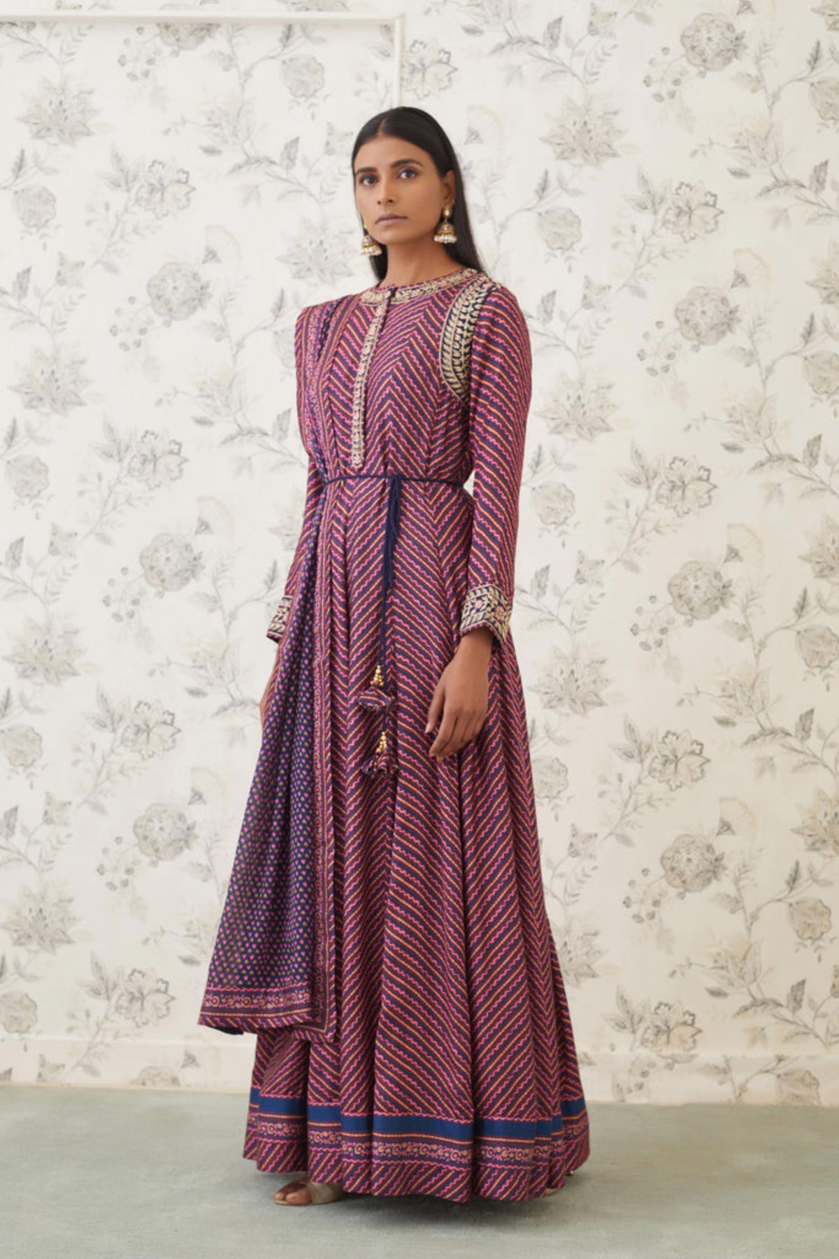 Zardozi embroidered anarkali set