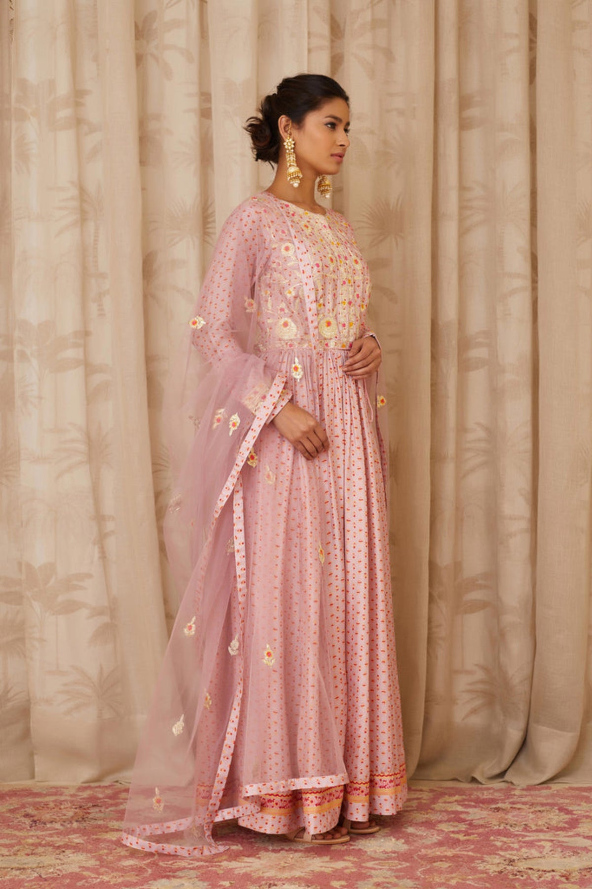 Lavender anarkali set