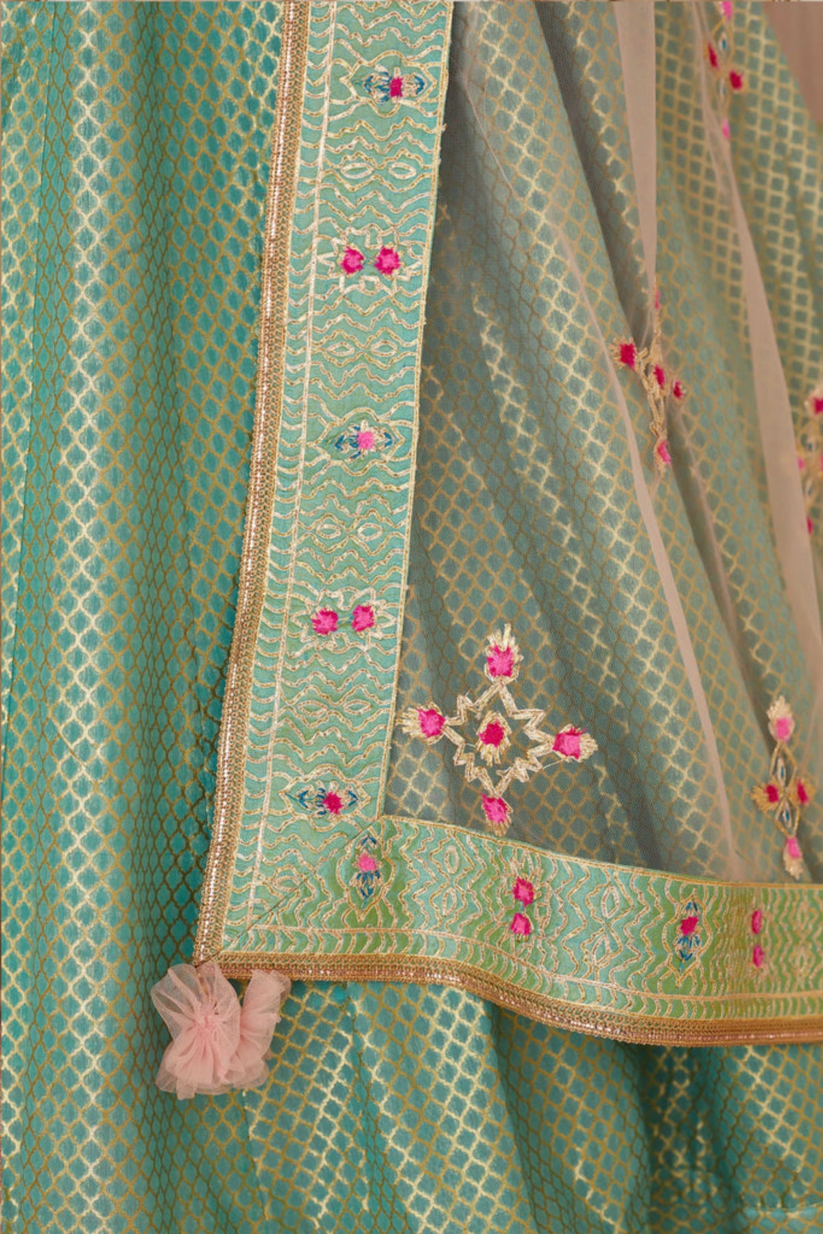 Sea blue lehenga set