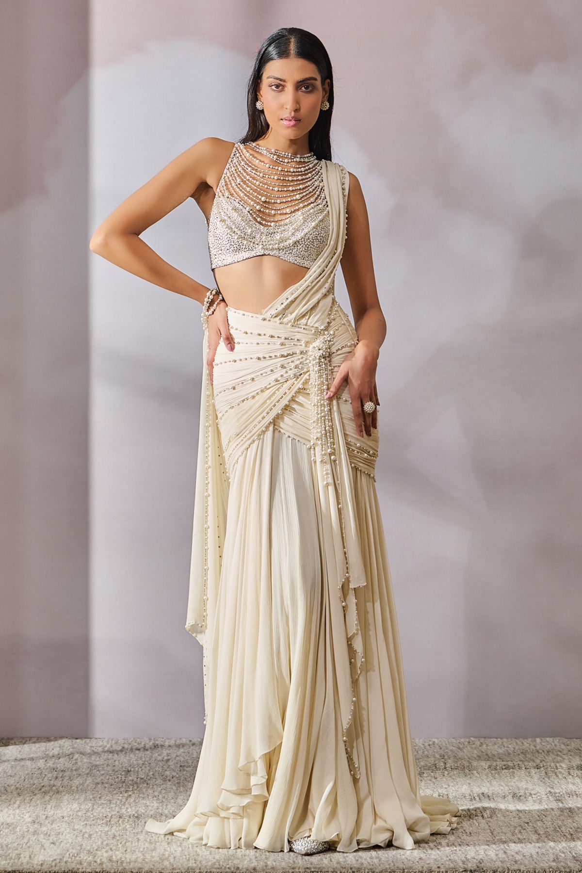 Ivory Signature Draped Saree