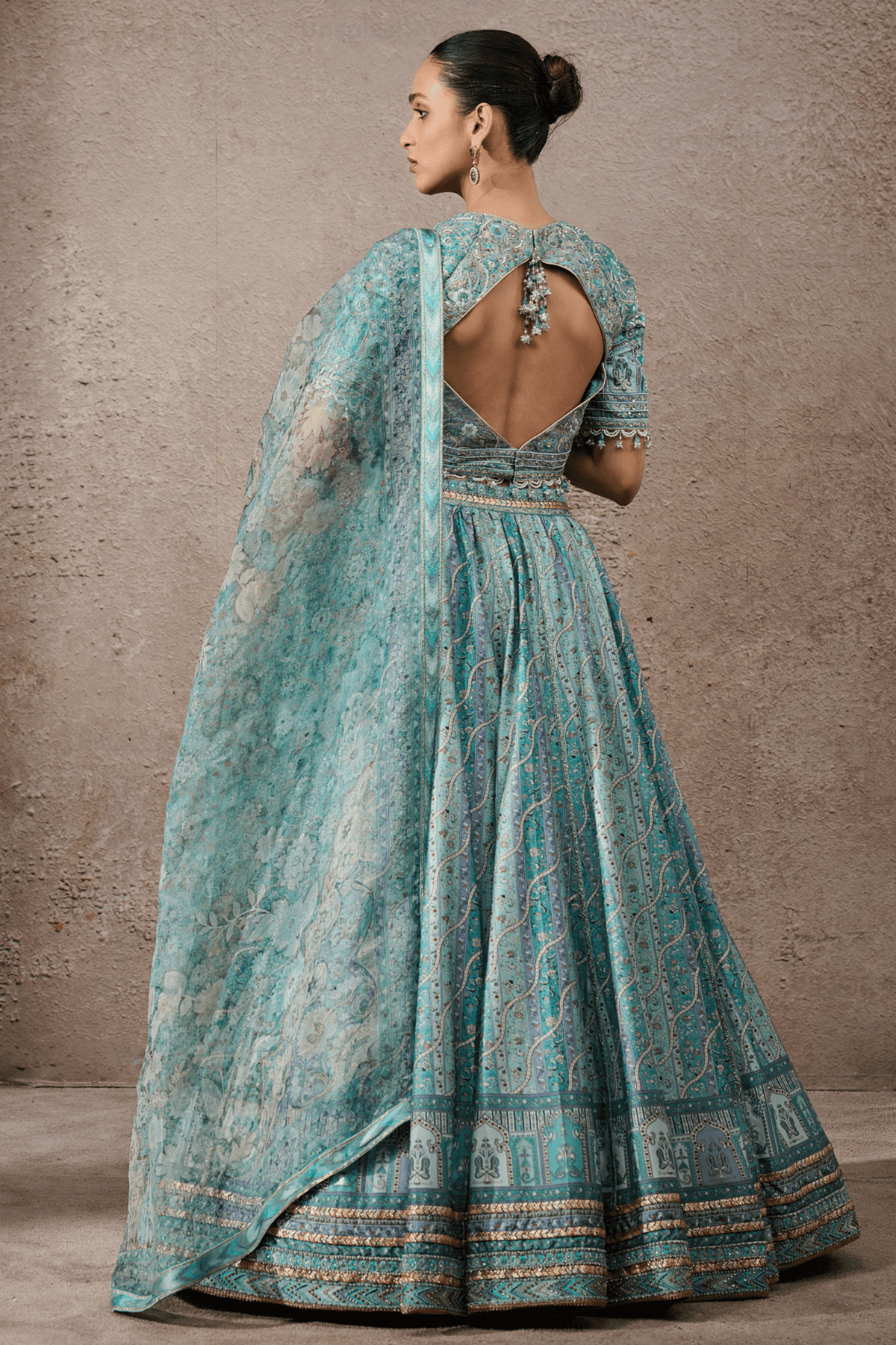 Printed Abstract Floral Lehenga