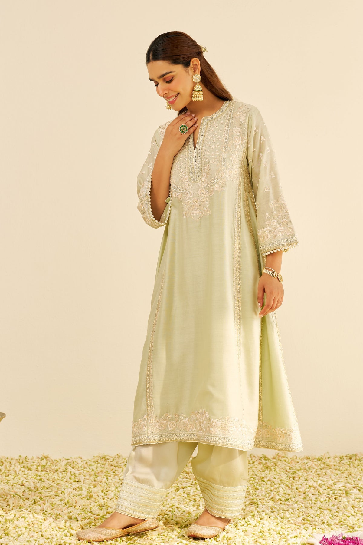 Maaroofa Mint Kurta With Salwar
