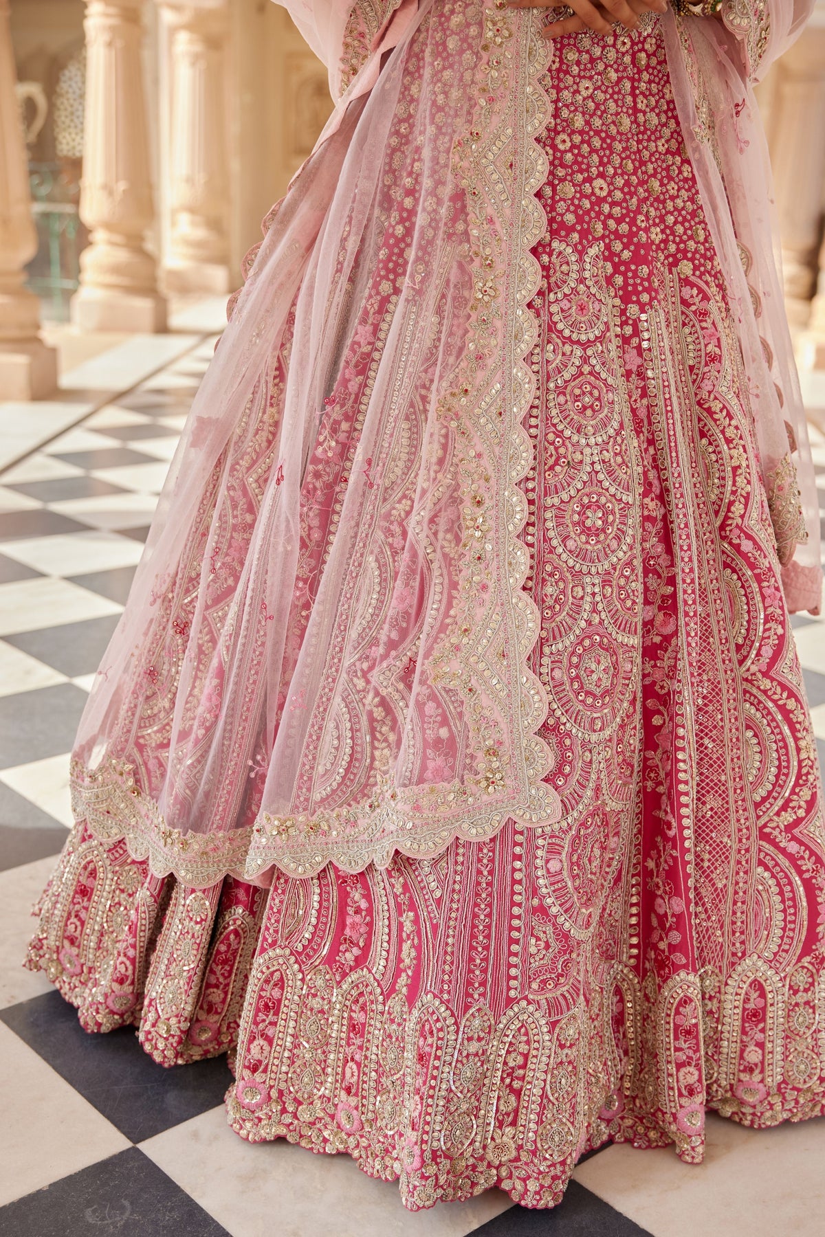 Scarlet Embroidered Lehenga Set