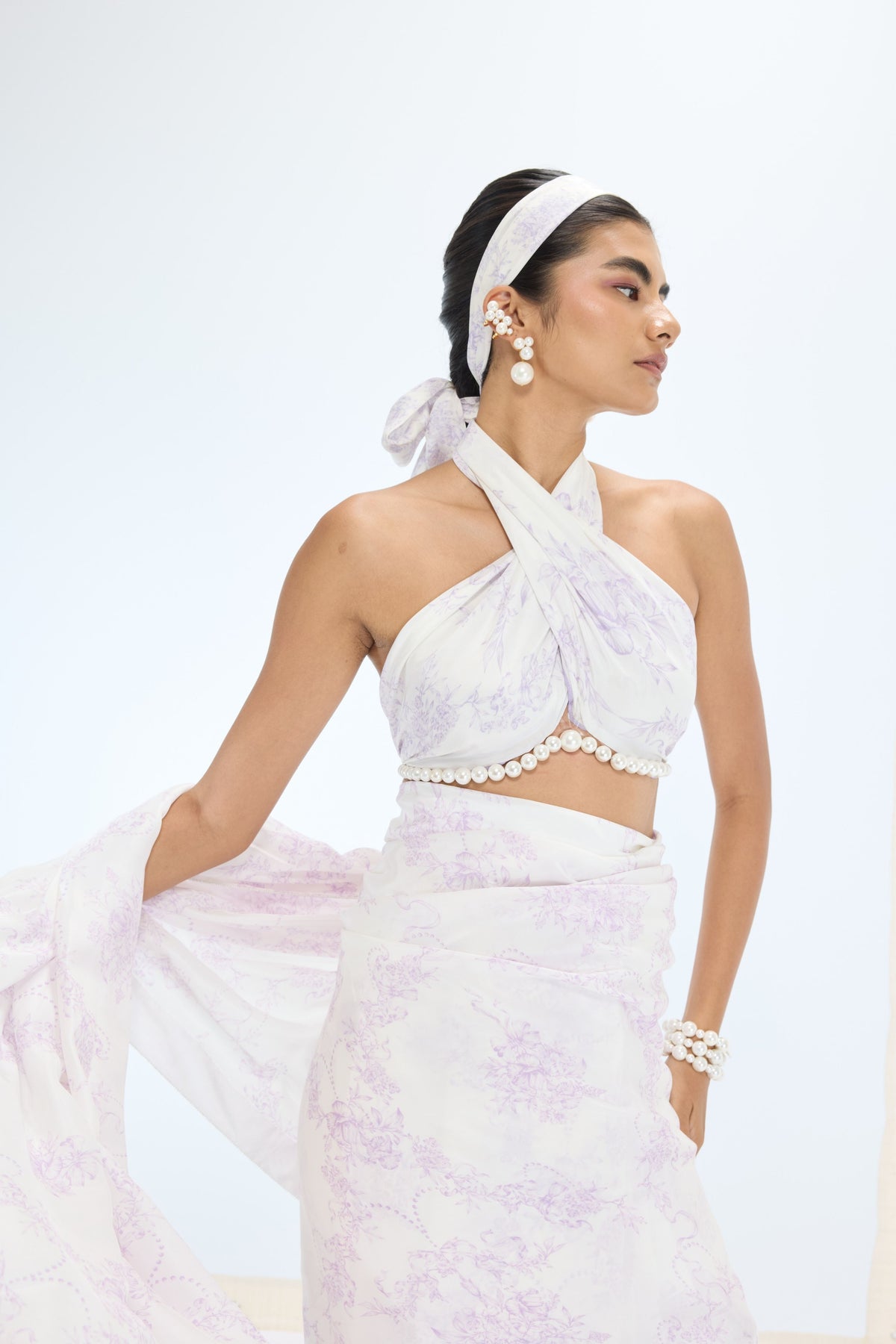 The Ruby Saree in Off-white