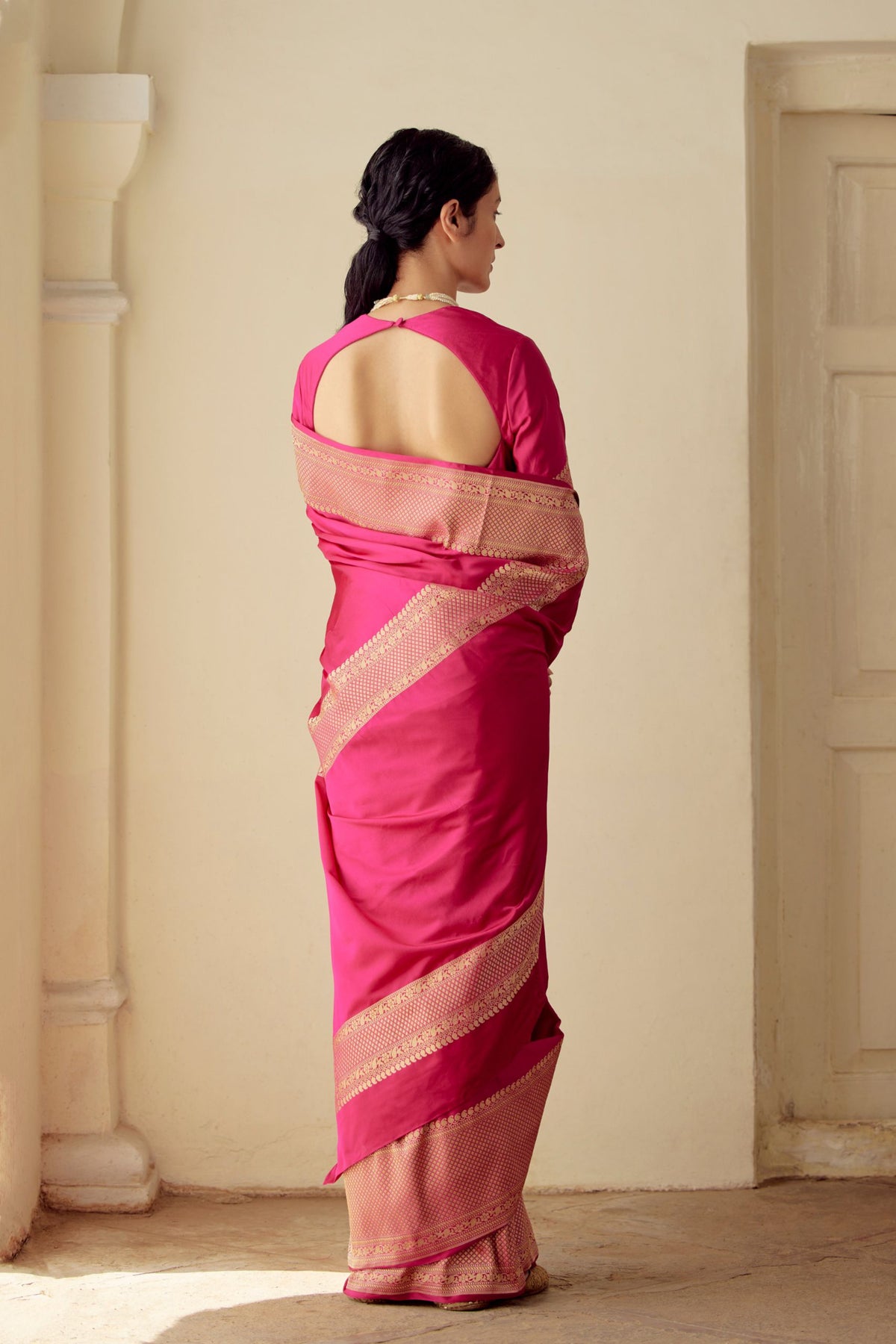 Raksha Magenta Saree and Blouse