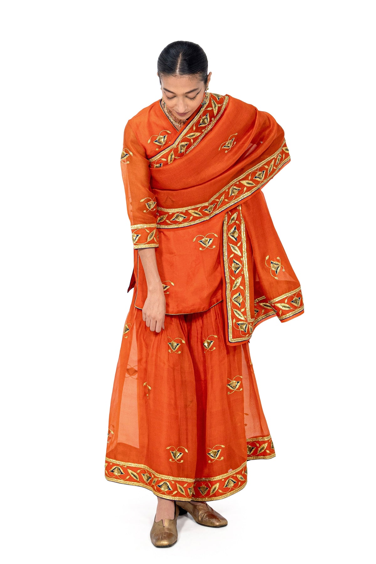 Jamwa Sangod Gerua Kurta And Sharara