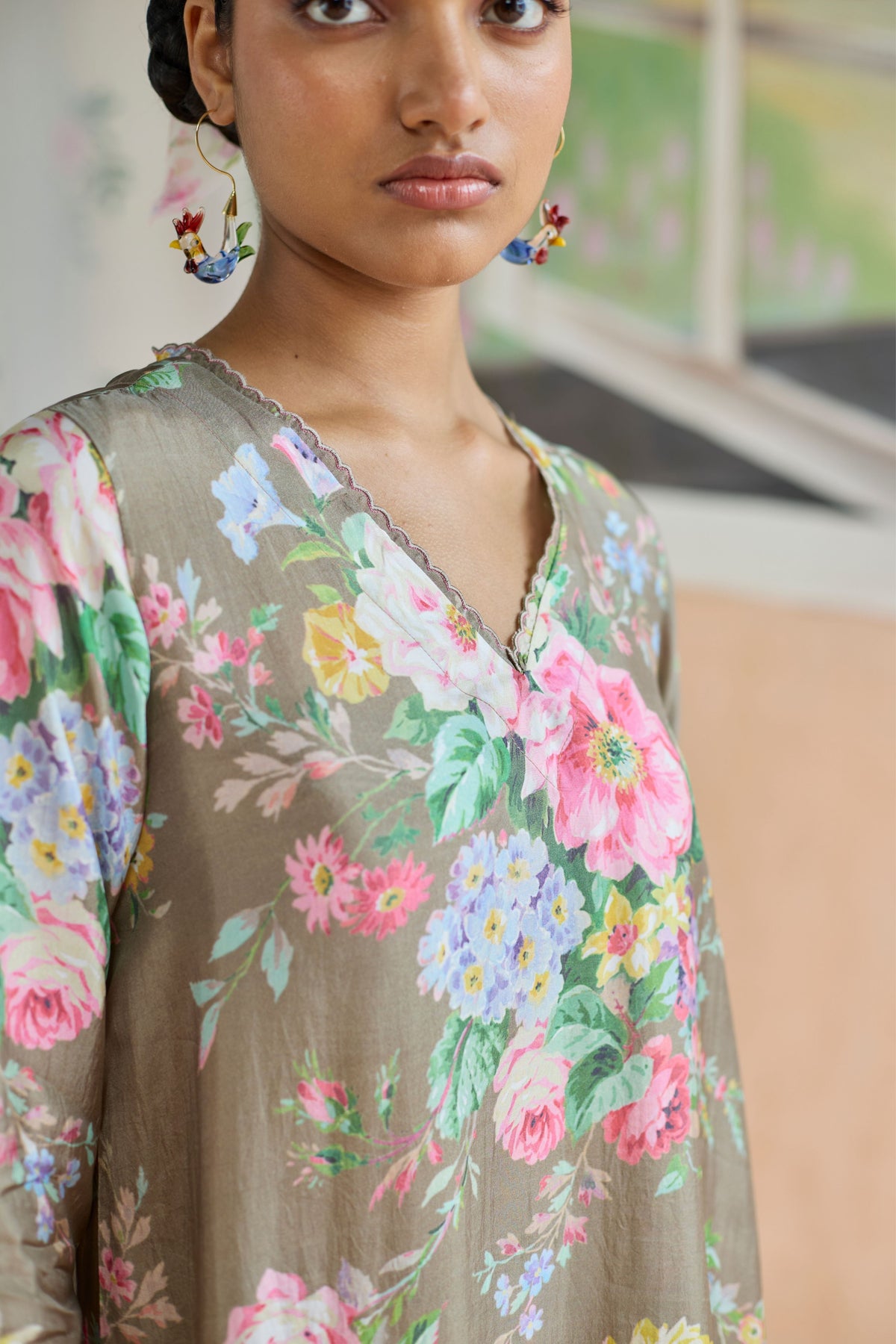 Mocha Long Kurta Set