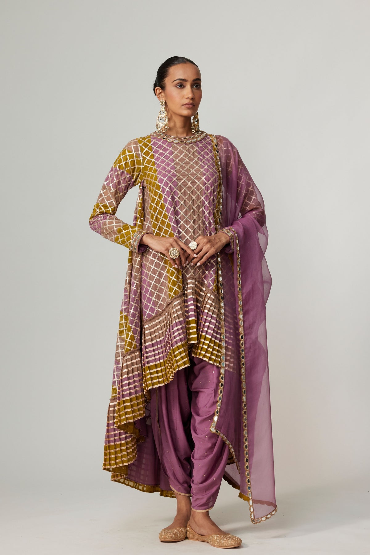 Green Multicolor Dhoti Kurta Set