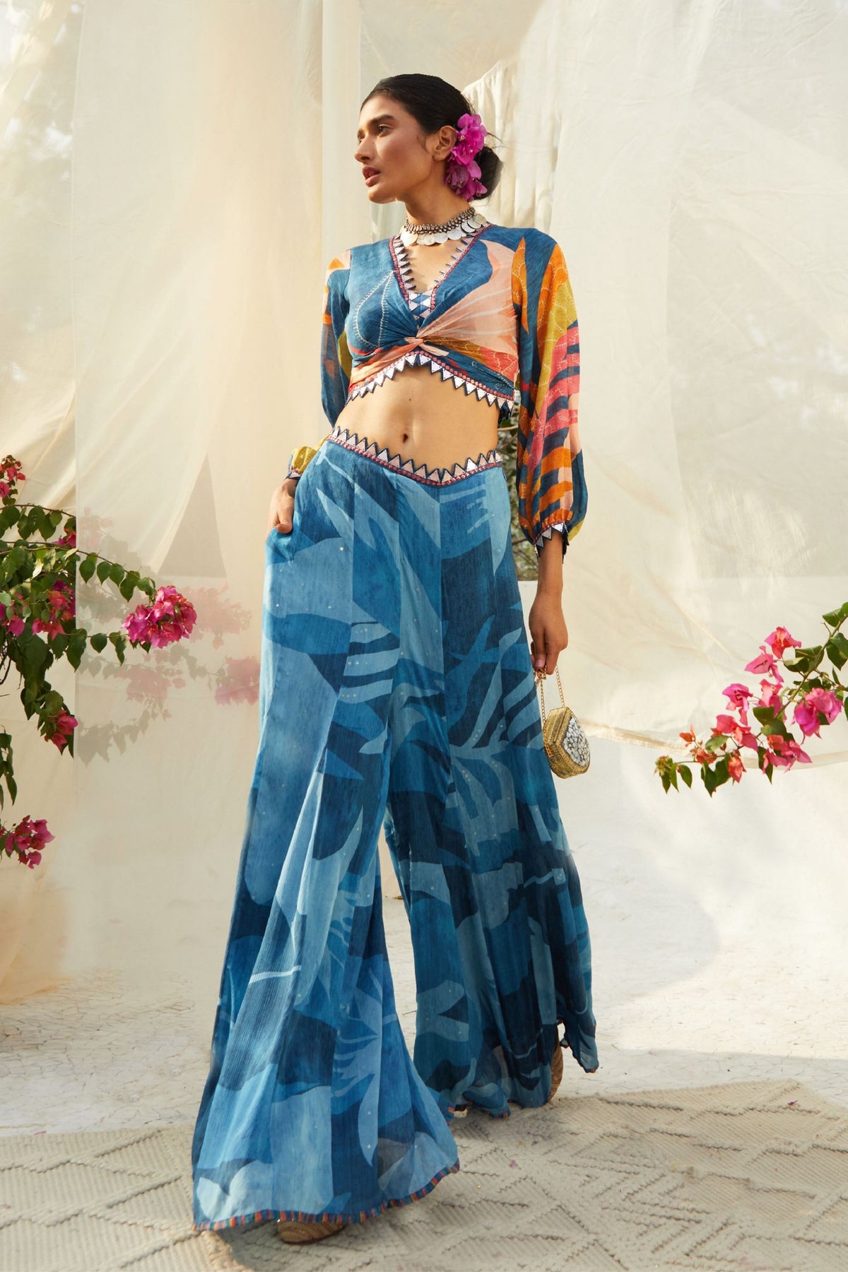 Sharara Set In Blue