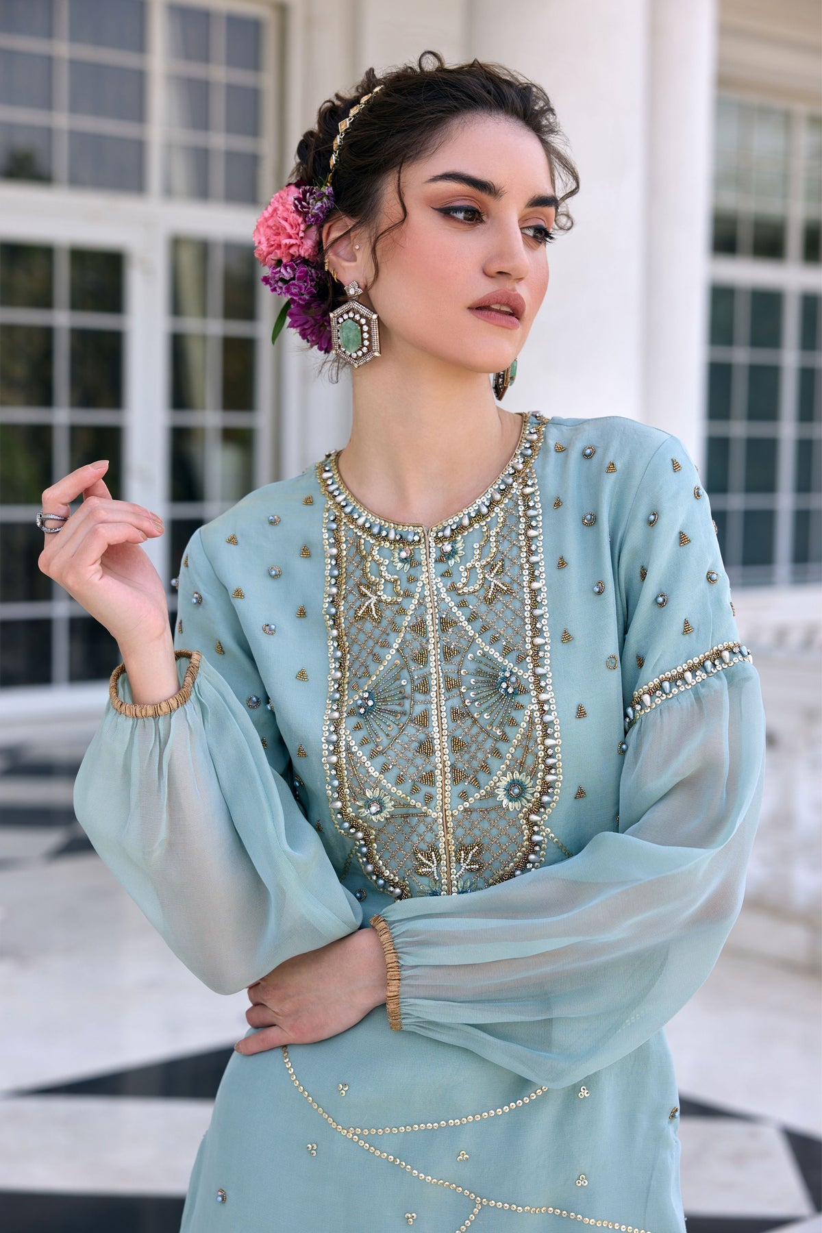 Zainab Flowy Gharara Set
