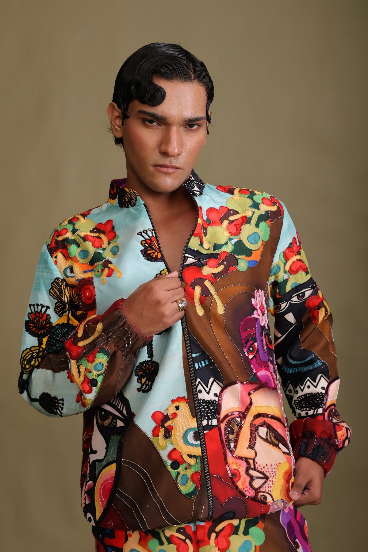 Whispering Forest Highlighted Bomber Jacket