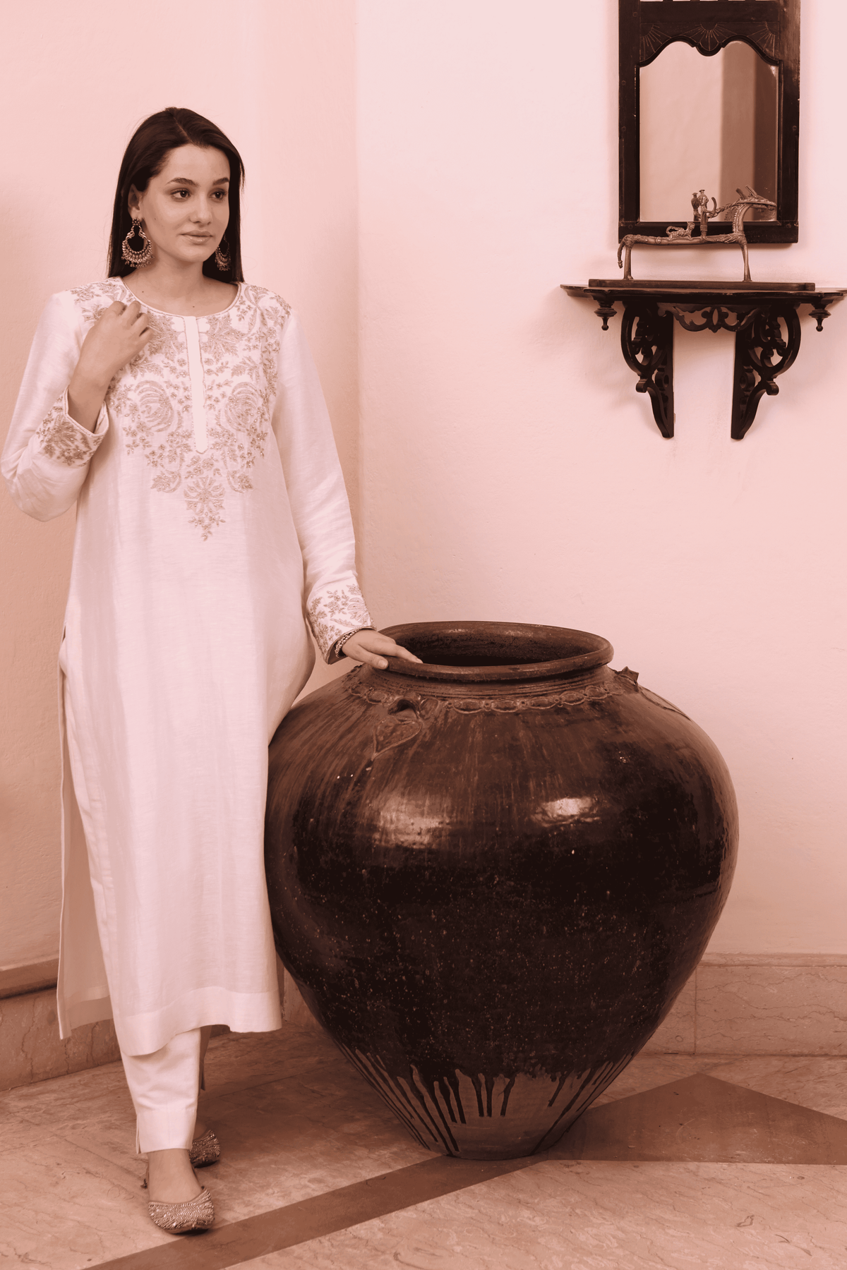 Hand Embroidered Kurta And Pant