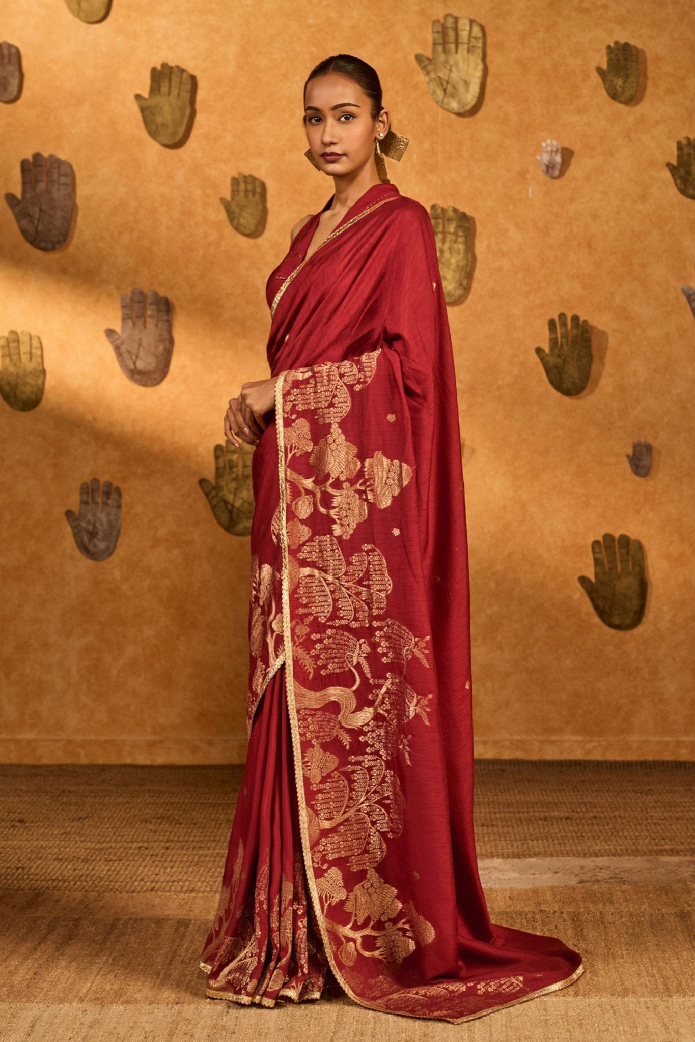 Red Zen Saree - Masaba - Elahe