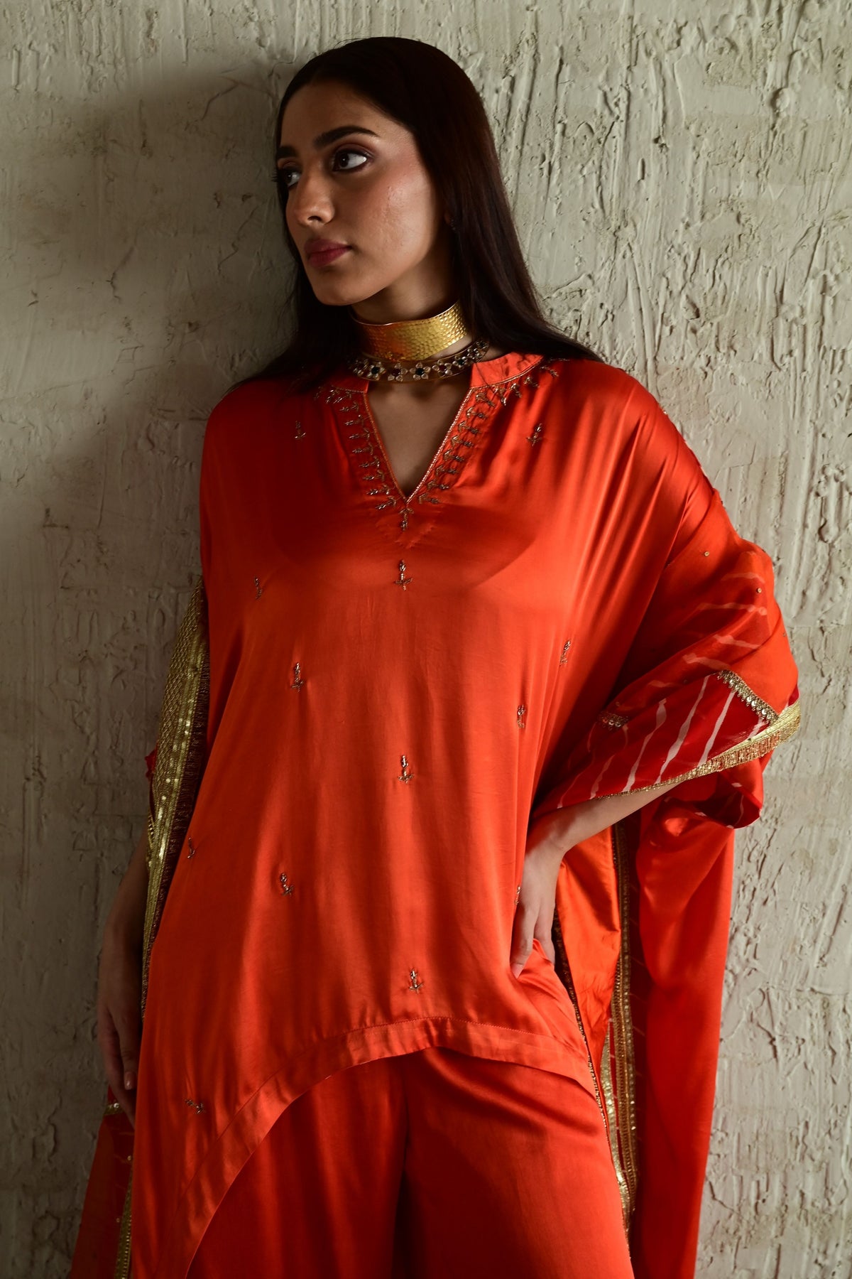 Sunset Orange Shazia Pant Set