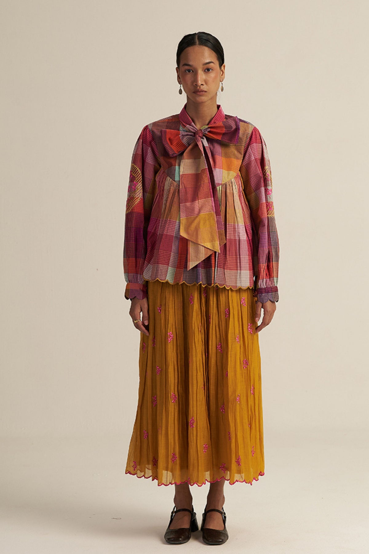 Mustard Kopou Skirt Set