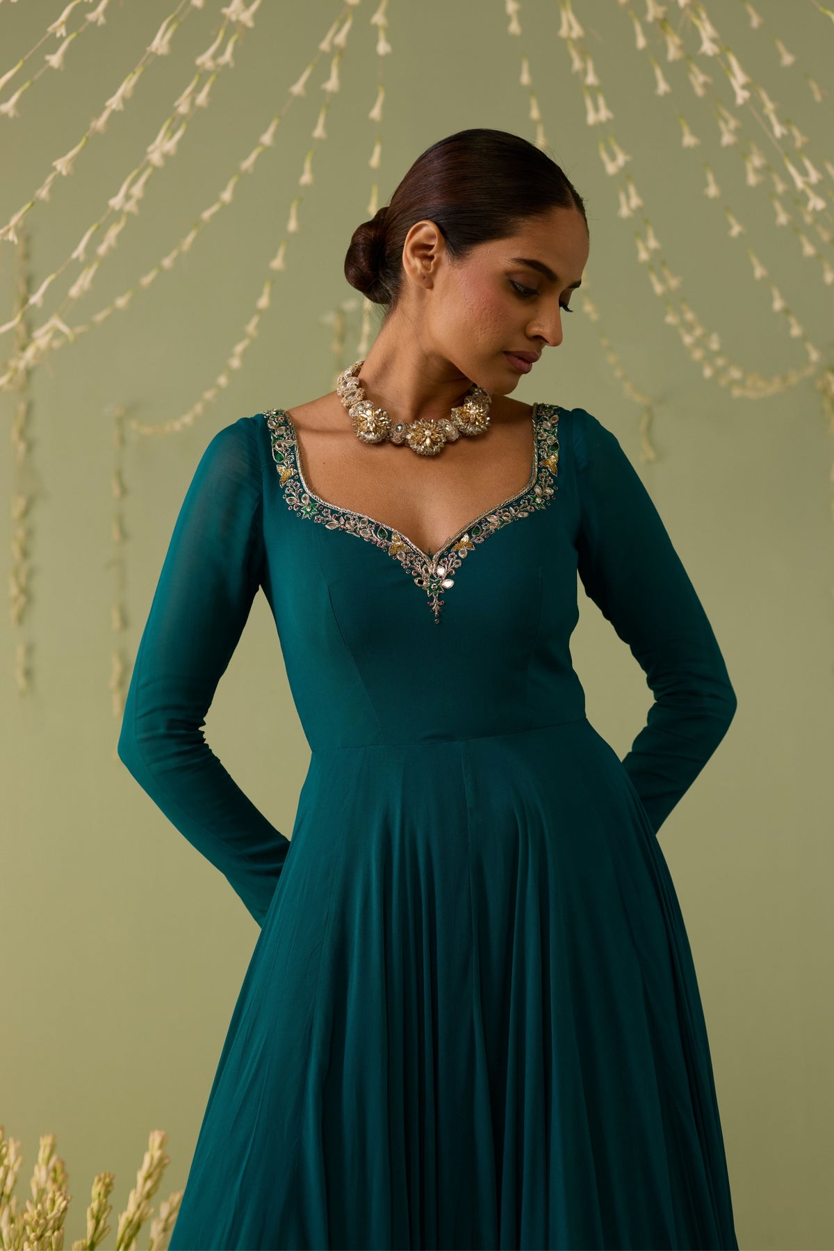 Teal Blue Anarkali Set