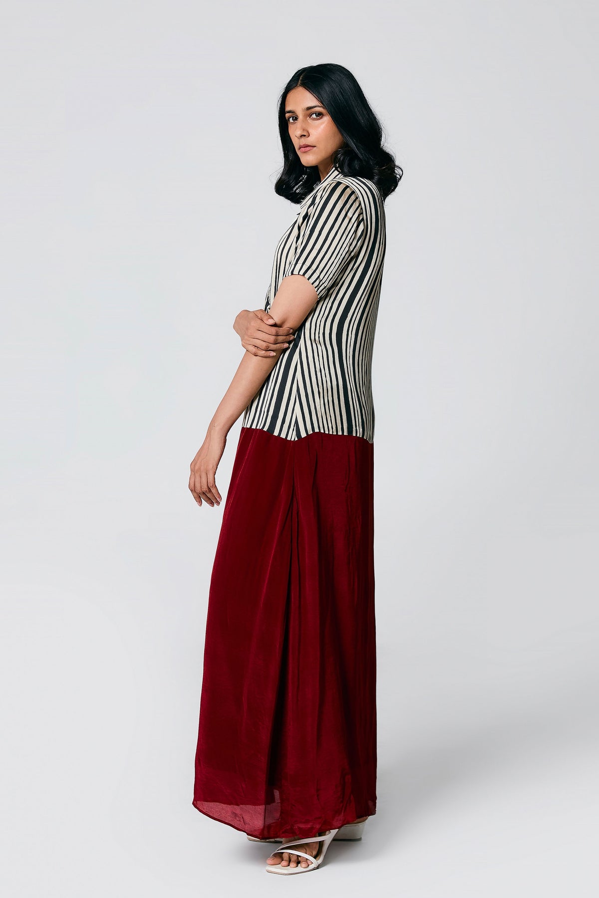 Multicolour Printed Stripes Dress