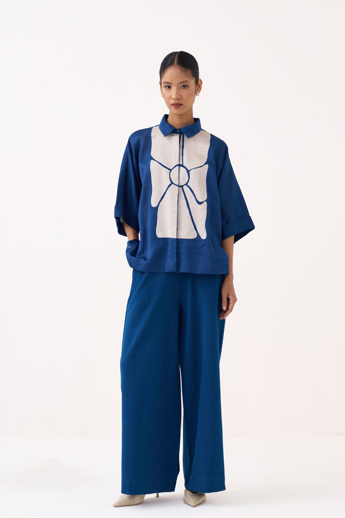 Floral Applique Shirt Co-Ord Set