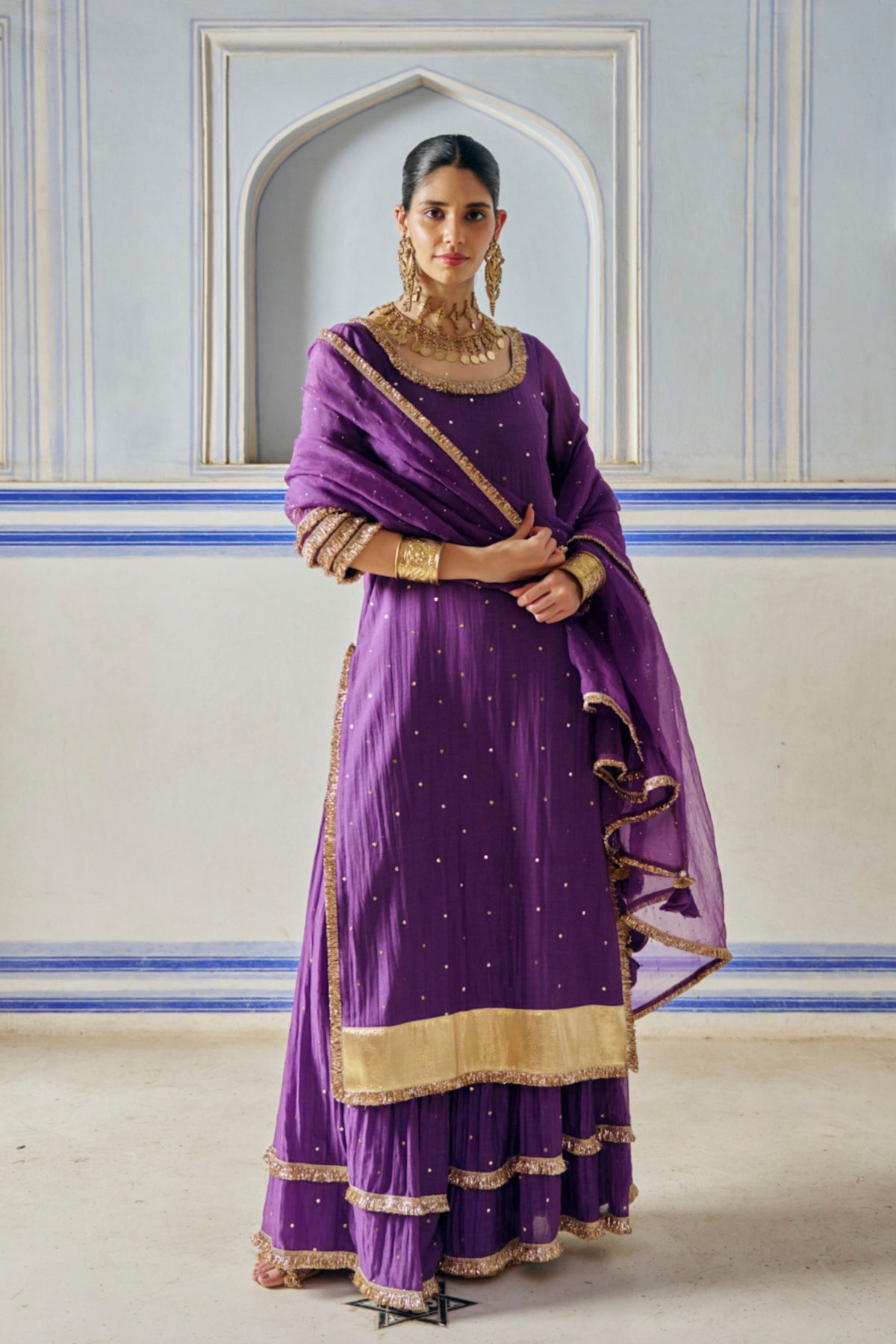 Imperial Purple Kurta Sharara Set