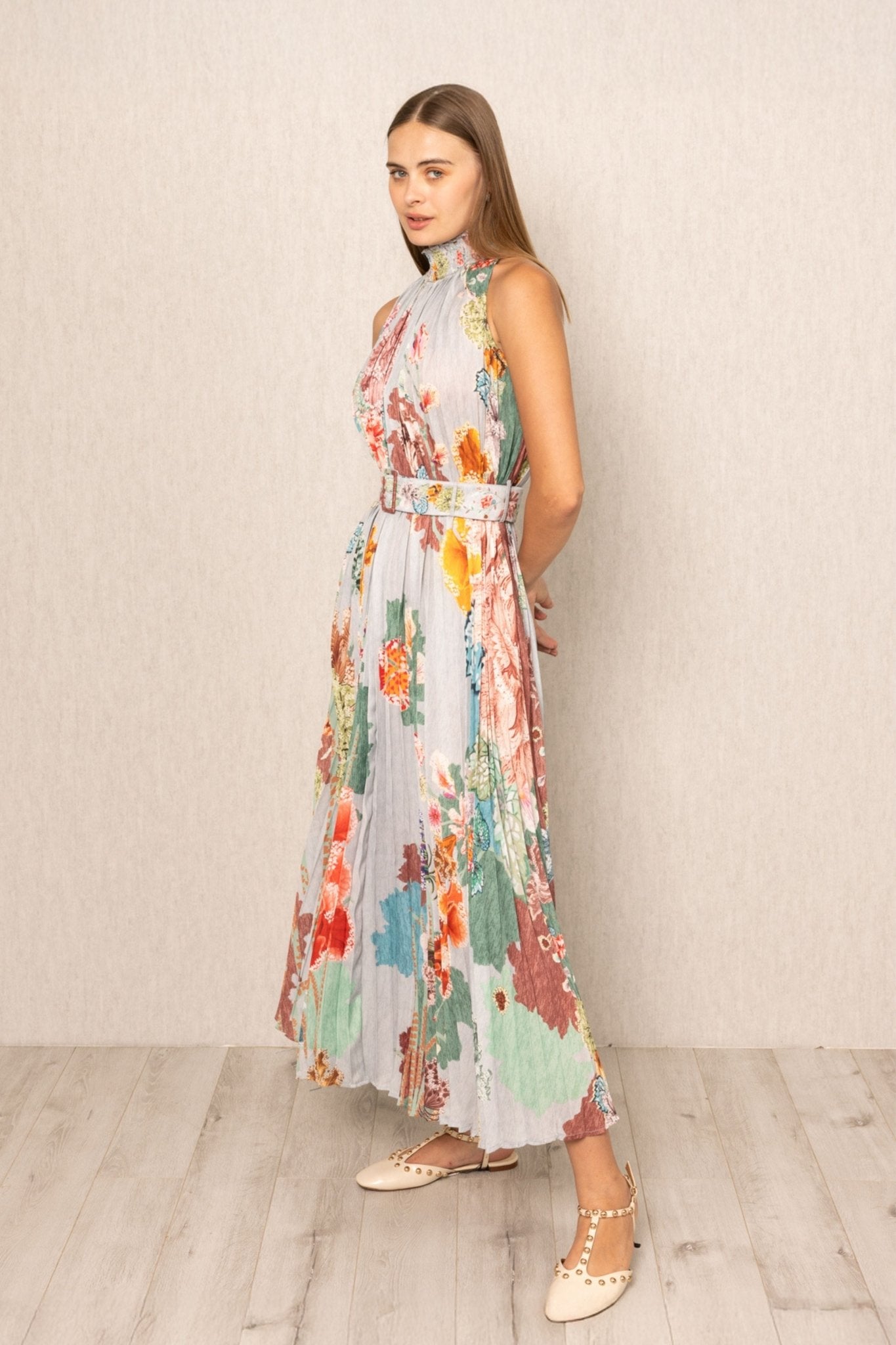 Malaga Pleated Maxi Dress - Ranna Gill - Elahe