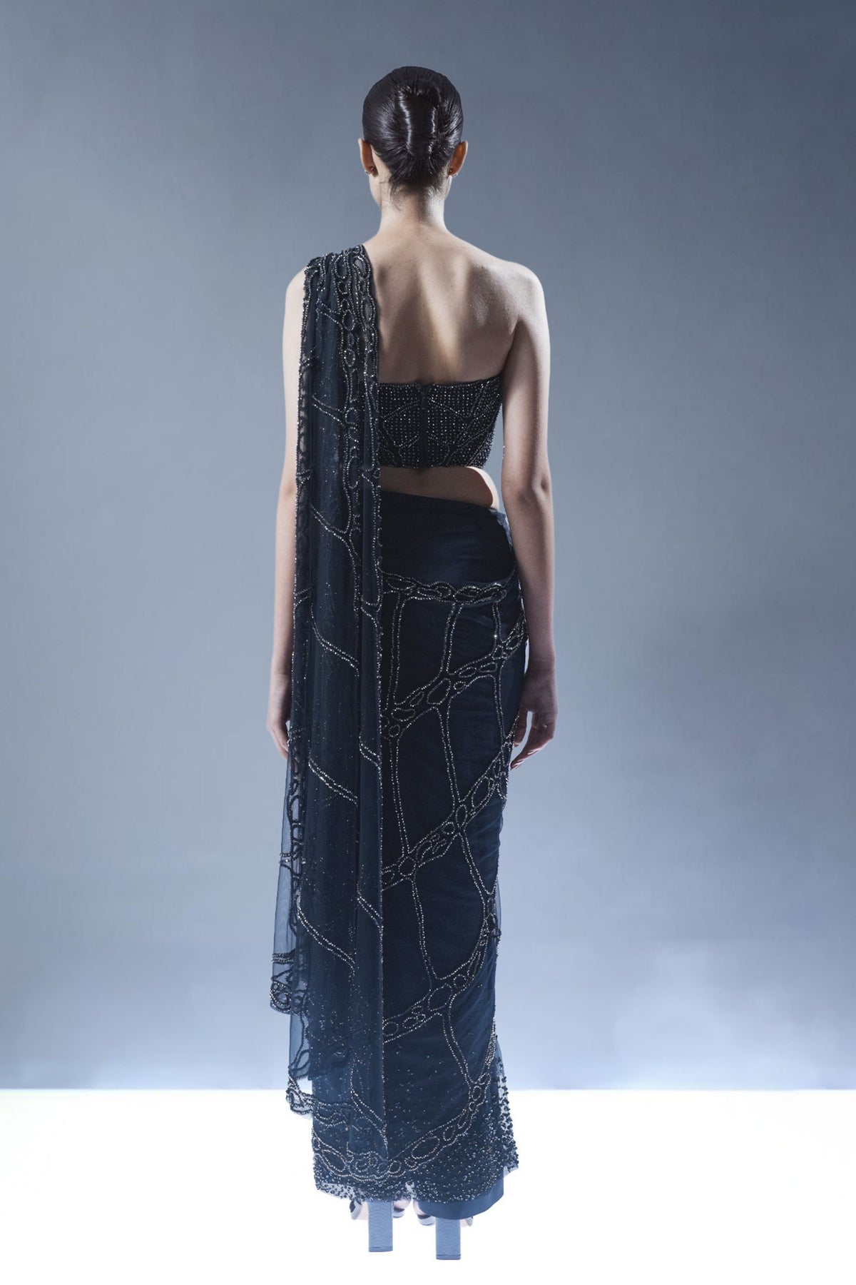 Nocturne Lattice Saree