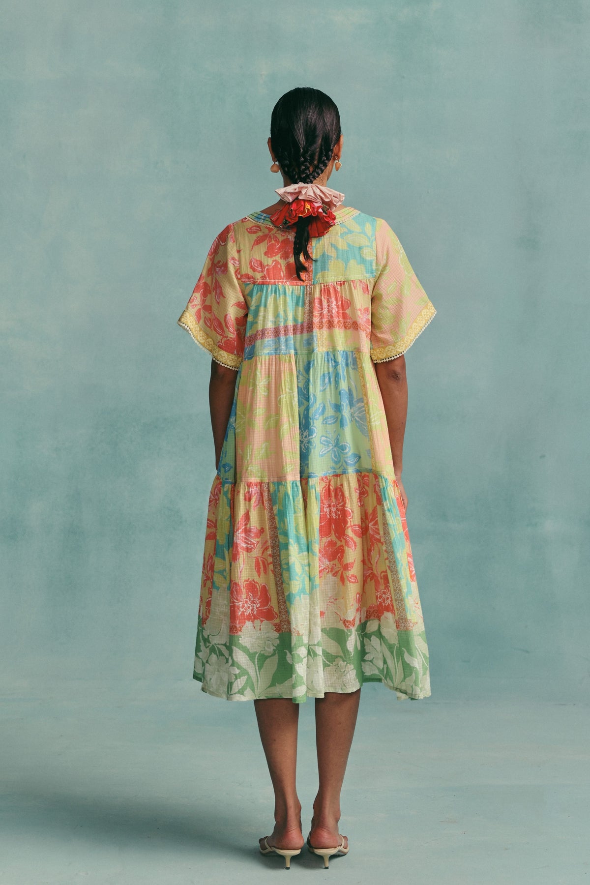 Patchwork Tiered Dress