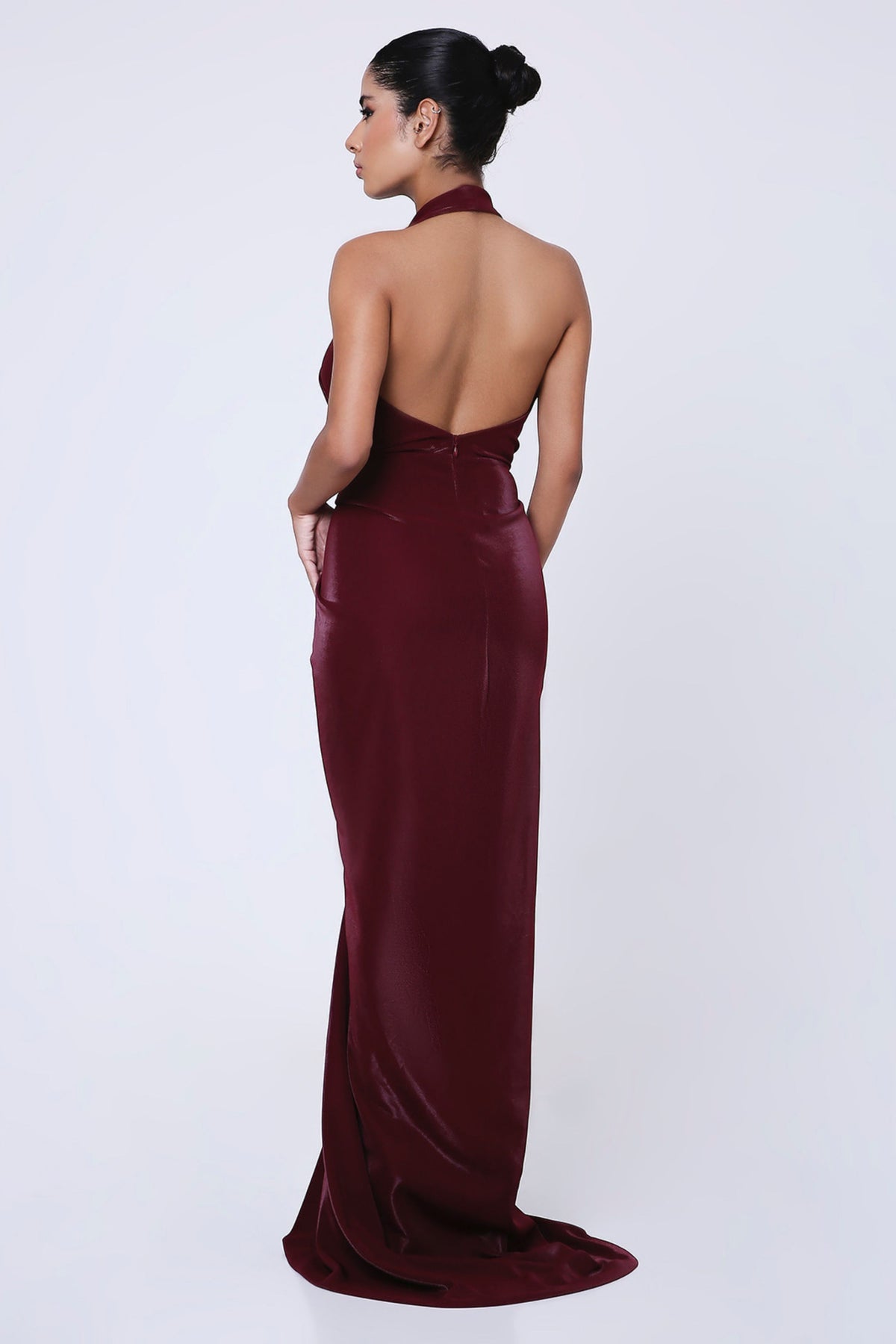 Bordeaux Cowl Dress