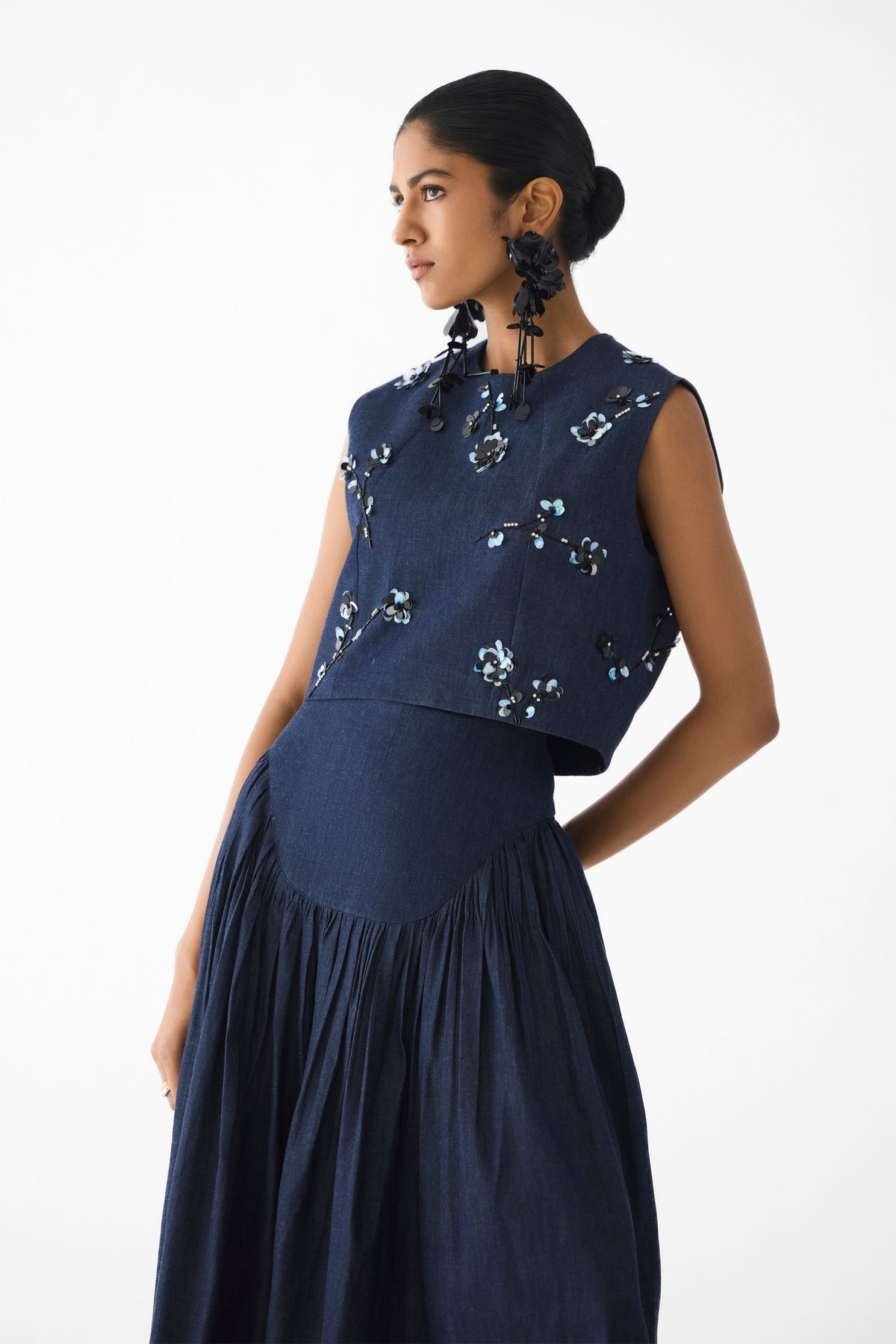 Calla Denim Crop Top & Skirt