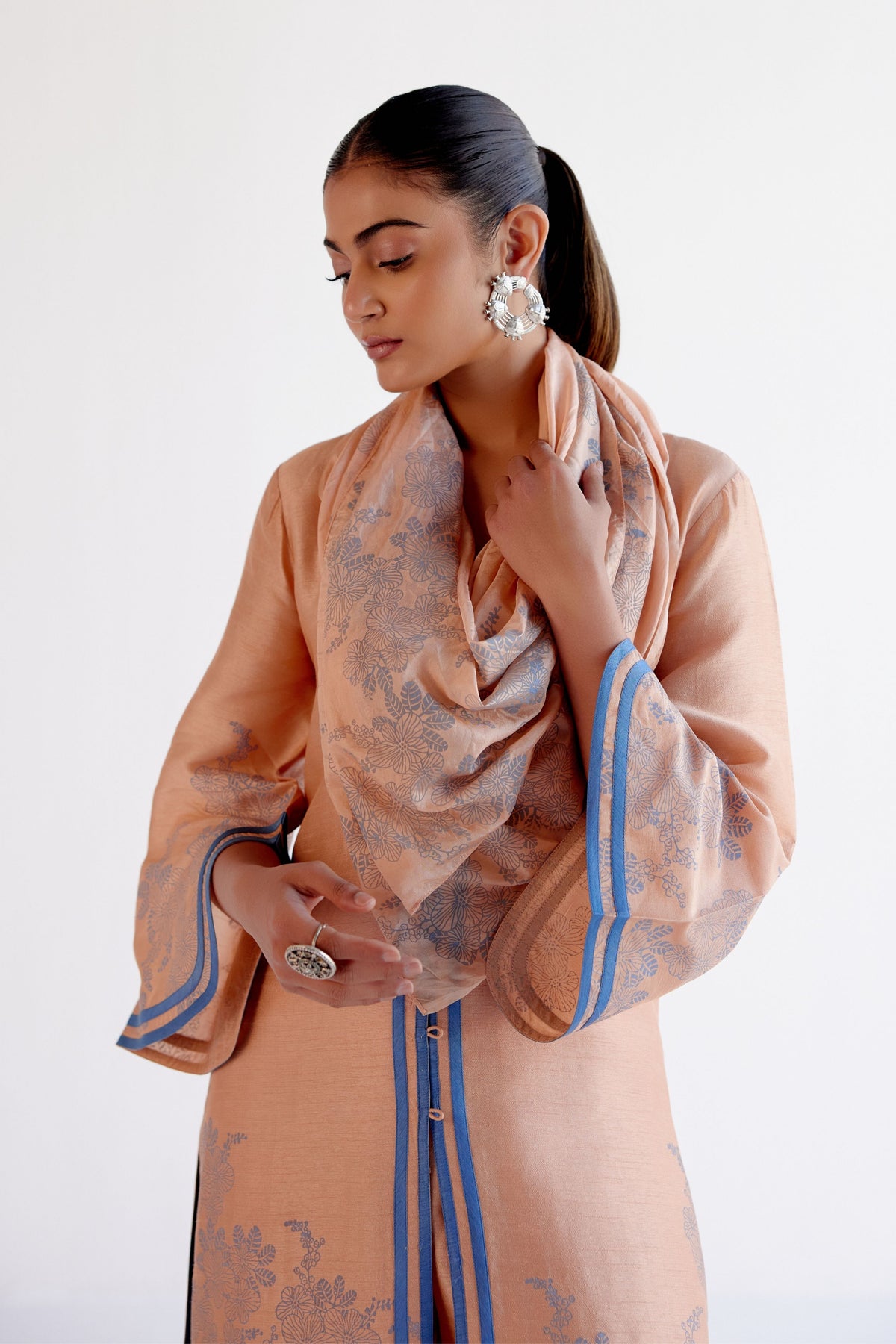 Caramel Block Print Kurta Set