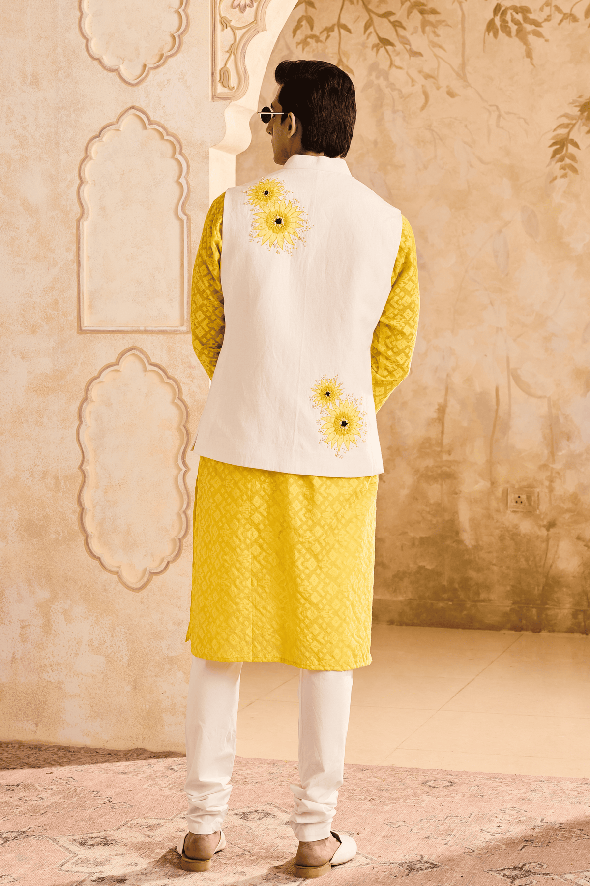 Floral Bundi Yellow Kurta Set