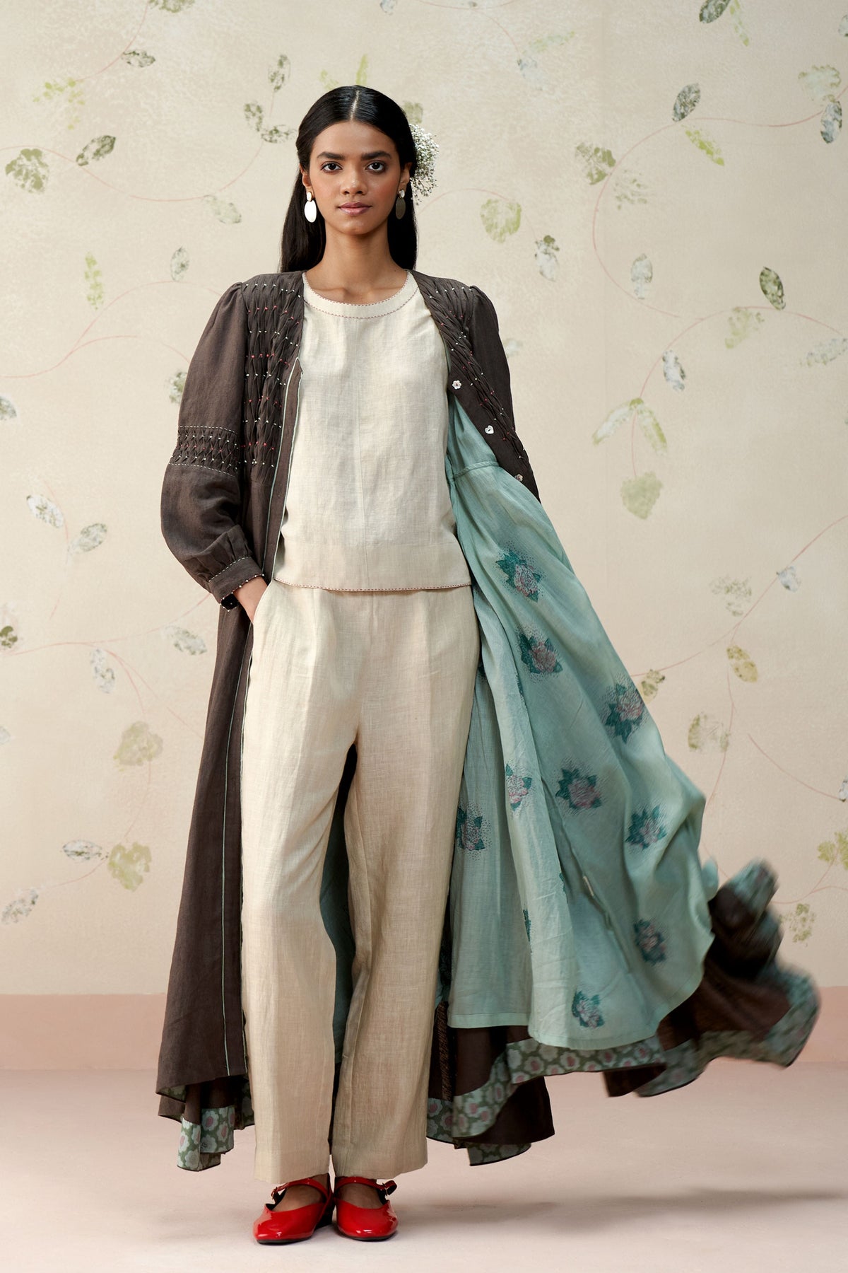 Pollen Ash Black Linen Jacket